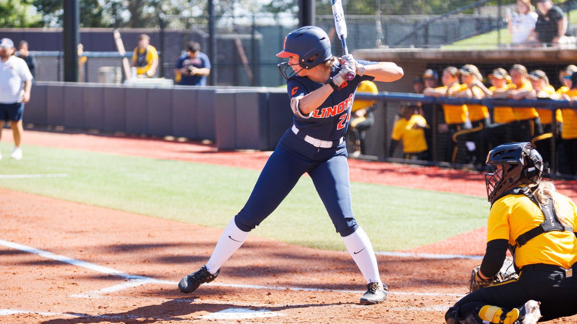 CHAMPAIGN, IL - October 05, 2025 - Outfielder Skylar Brennan (#24) during the game between the Missouri Tigers and the Illinois Fighting Illini at Eichelberger Field in Champaign, IL. Photo By Sofi Klein/Fighting Illini