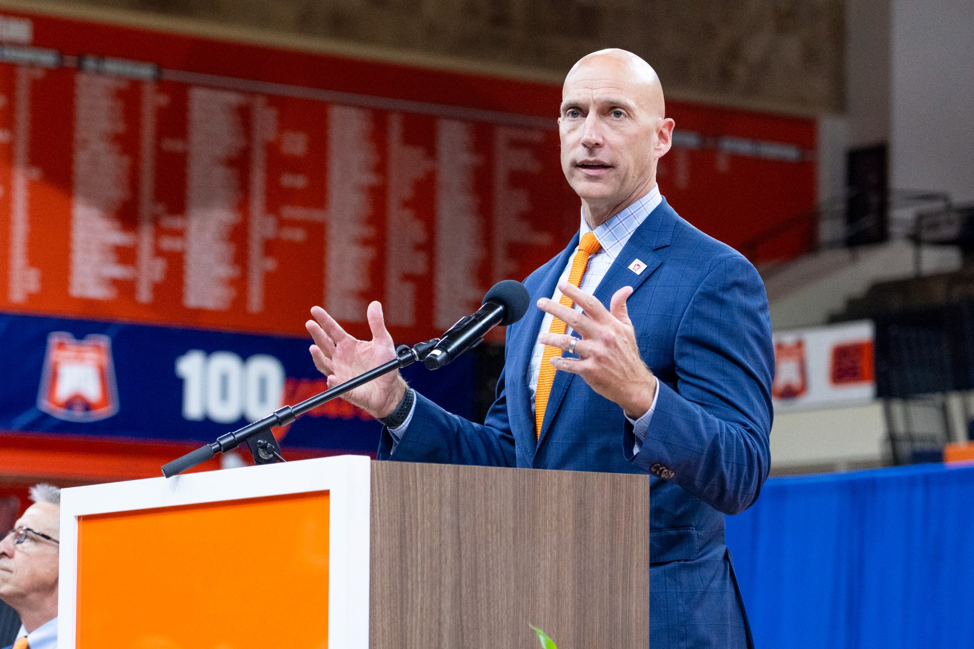 Josh Whitman speaking volleyball