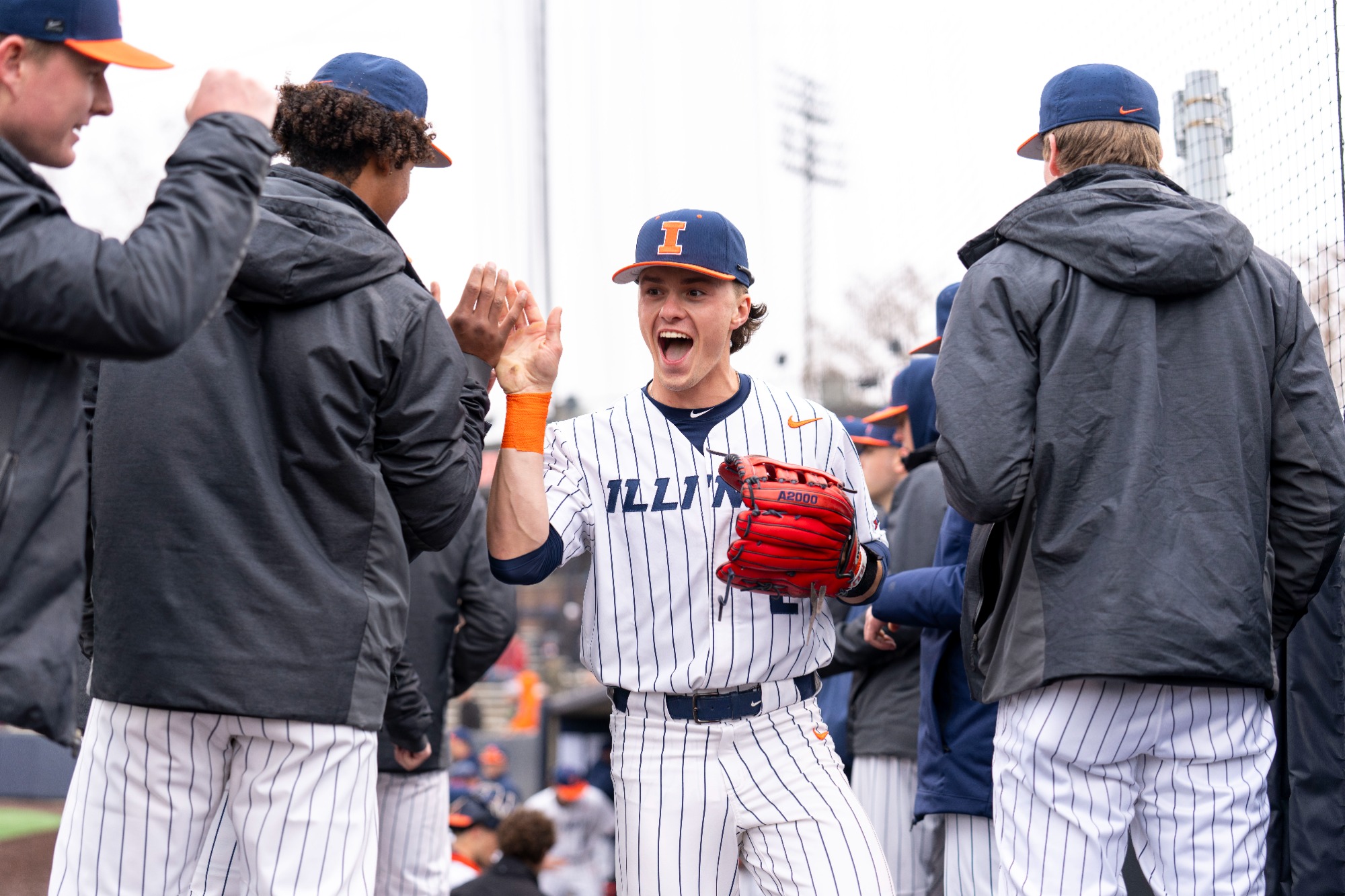CHAMPAIGN, IL - February 17, 2026 - Outfielder Nick Groves (#29) during the game between the Butler Bulldogs and the Illinois Fighting Illini at Illinois Field in Champaign, IL. Photo By Ashley Ray/Fighting Illini