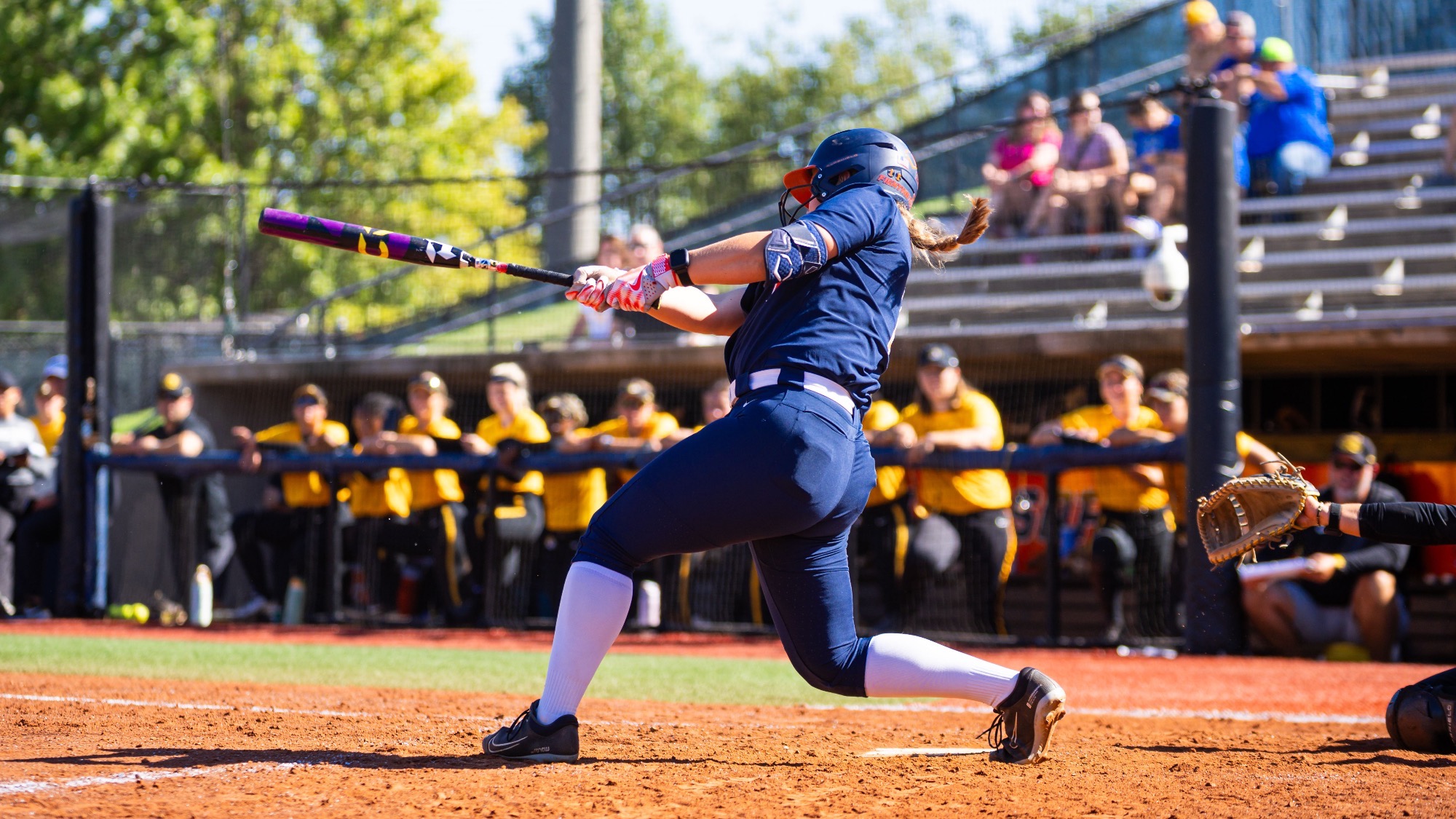 Ellie Haggard swings at the plate