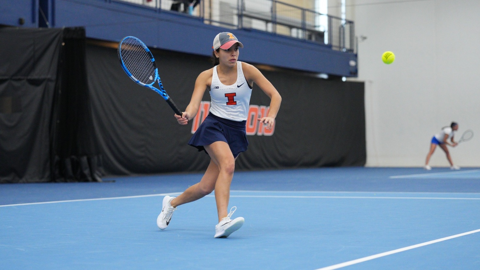 CHAMPAIGN, IL - February 02, 2026 - \wt during the match between the DePaul Blue Demons and the Illinois Fighting Illini at Atkins Tennis Center in Champaign, IL. Photo By Ashley Ray/Fighting Illini