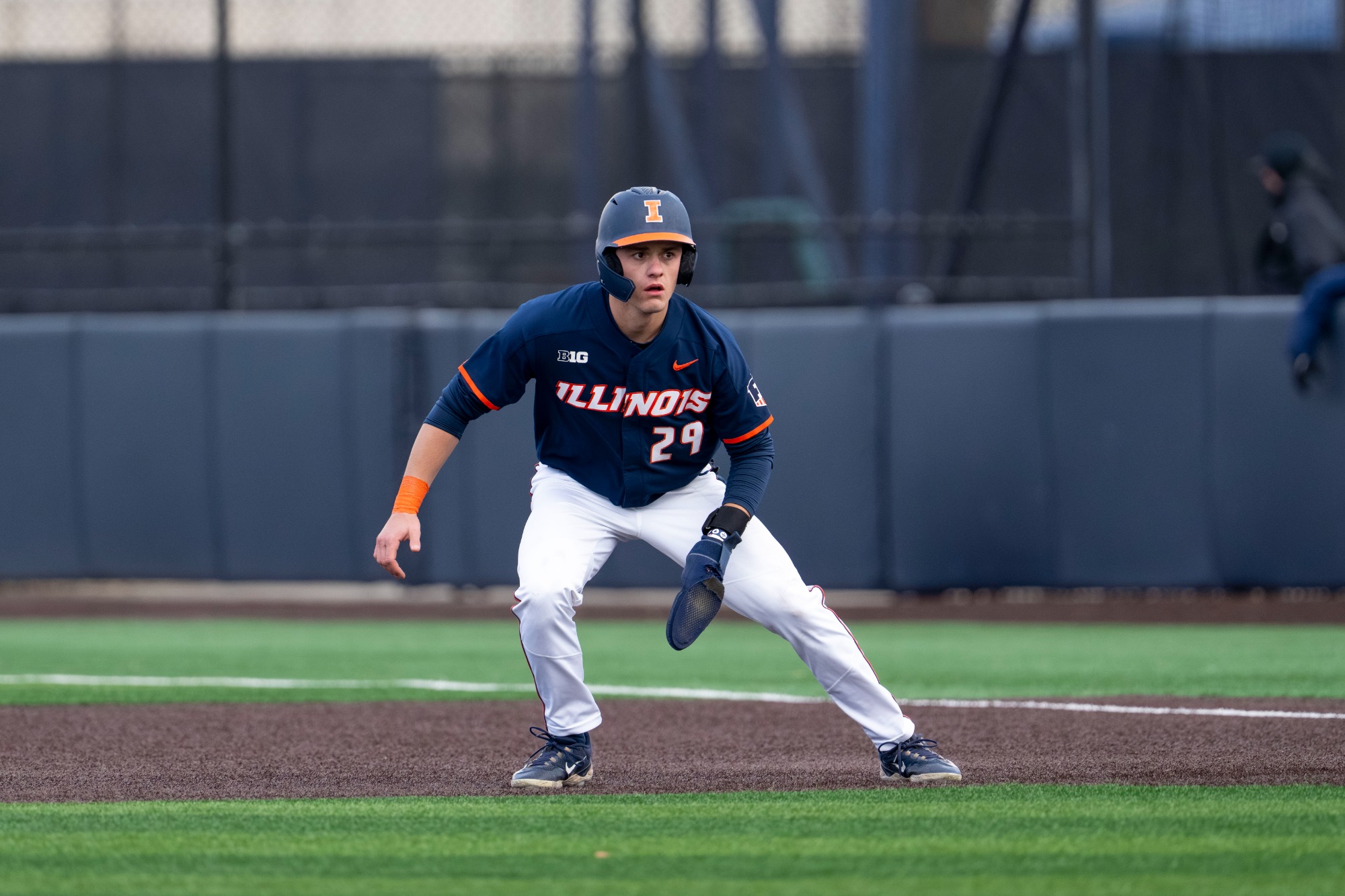 CHAMPAIGN, IL - February 25, 2026 - Outfielder Nick Groves (#29) during the game between the Lindenwood Lions and the Illinois Fighting Illini at Illinois Field in Champaign, IL. Photo By Ashley Ray/Fighting Illini