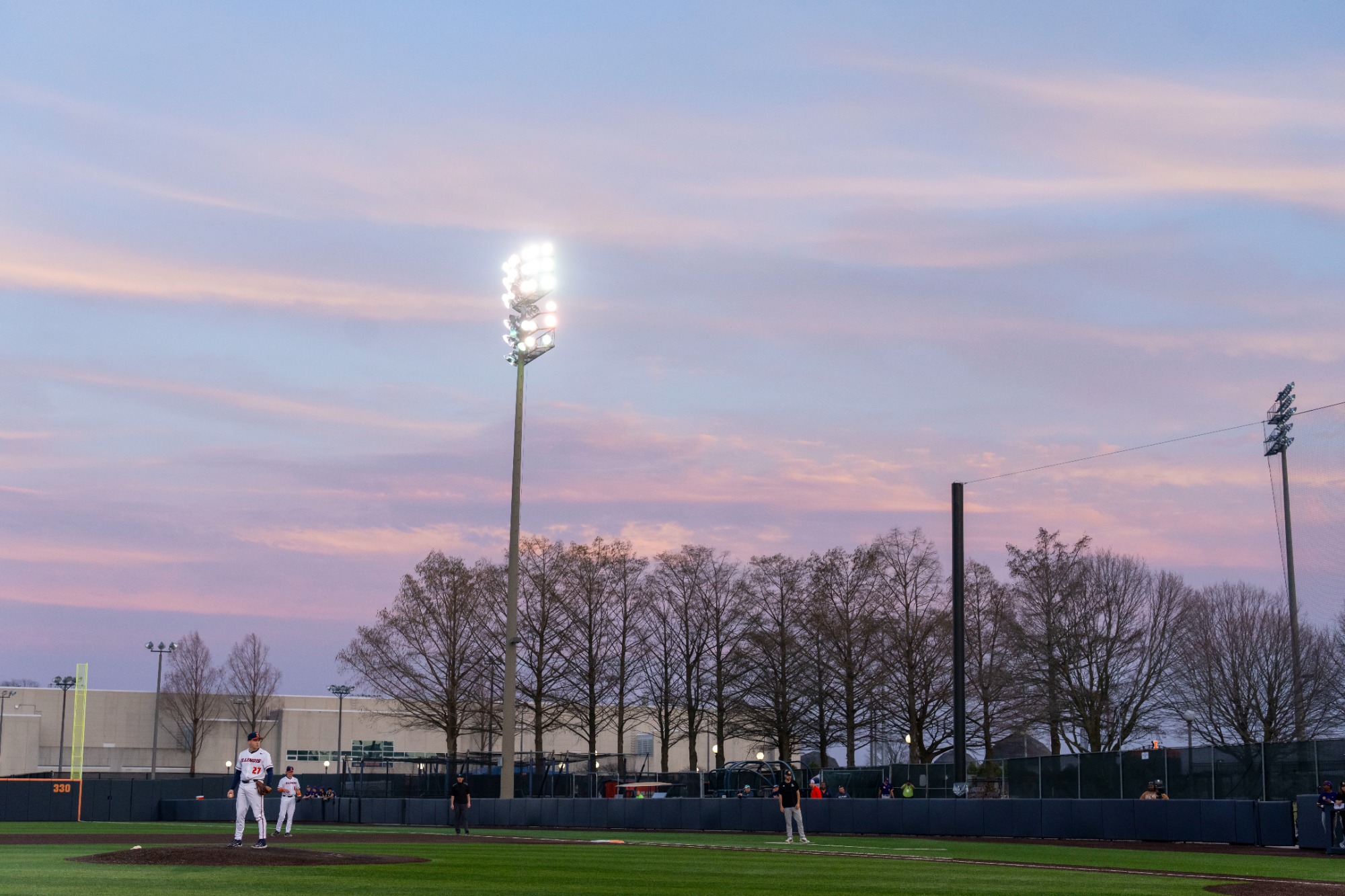CHAMPAIGN, IL - March 10, 2026 - Right Handed Pitcher Olivier Martel (#27) during the game between the Western Illinois Leathernecks and the Illinois Fighting Illini at Illinois Field in Champaign, IL. Photo By Ashley Ray/Fighting Illini