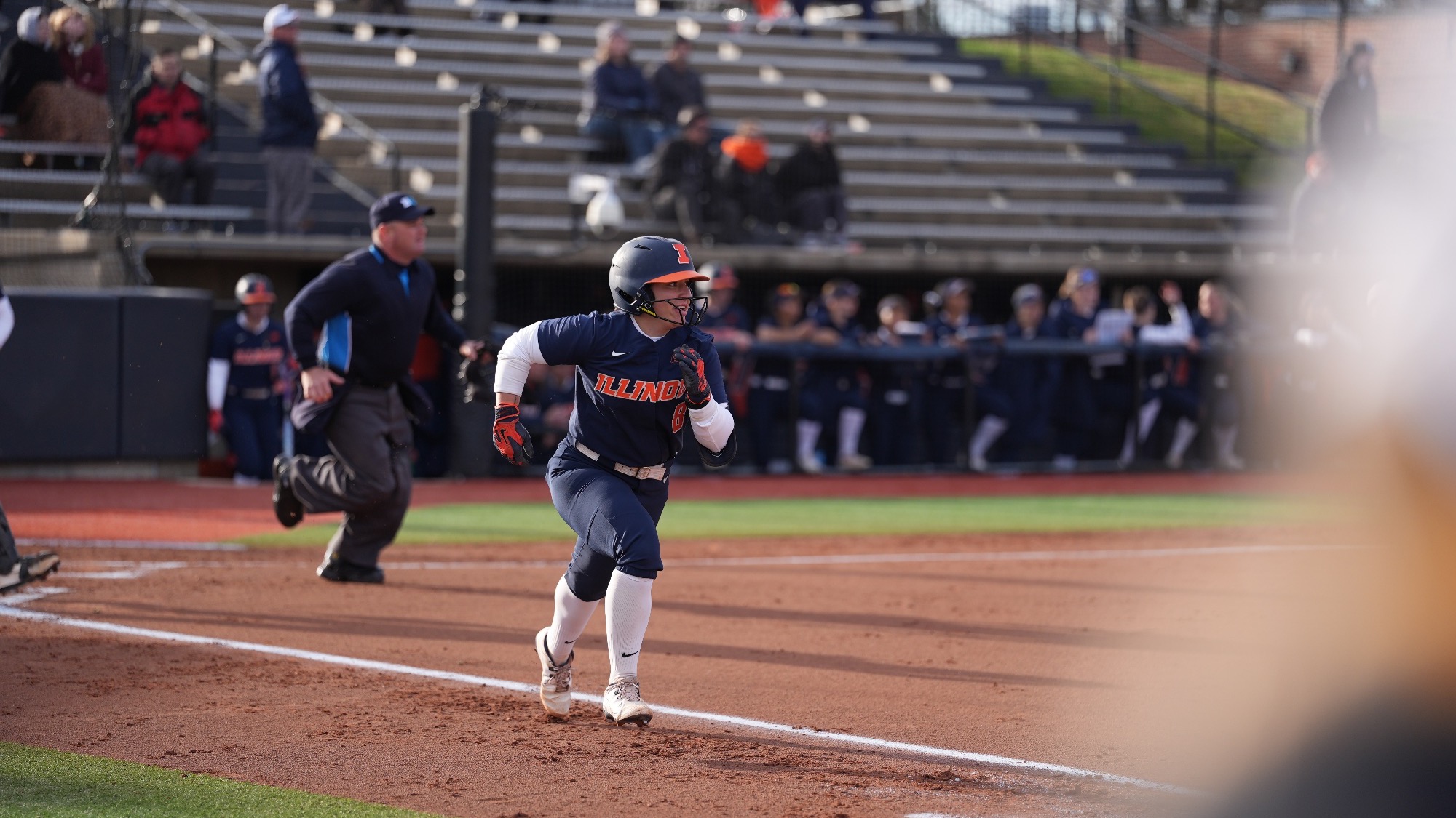 Keirys Click runs to first base