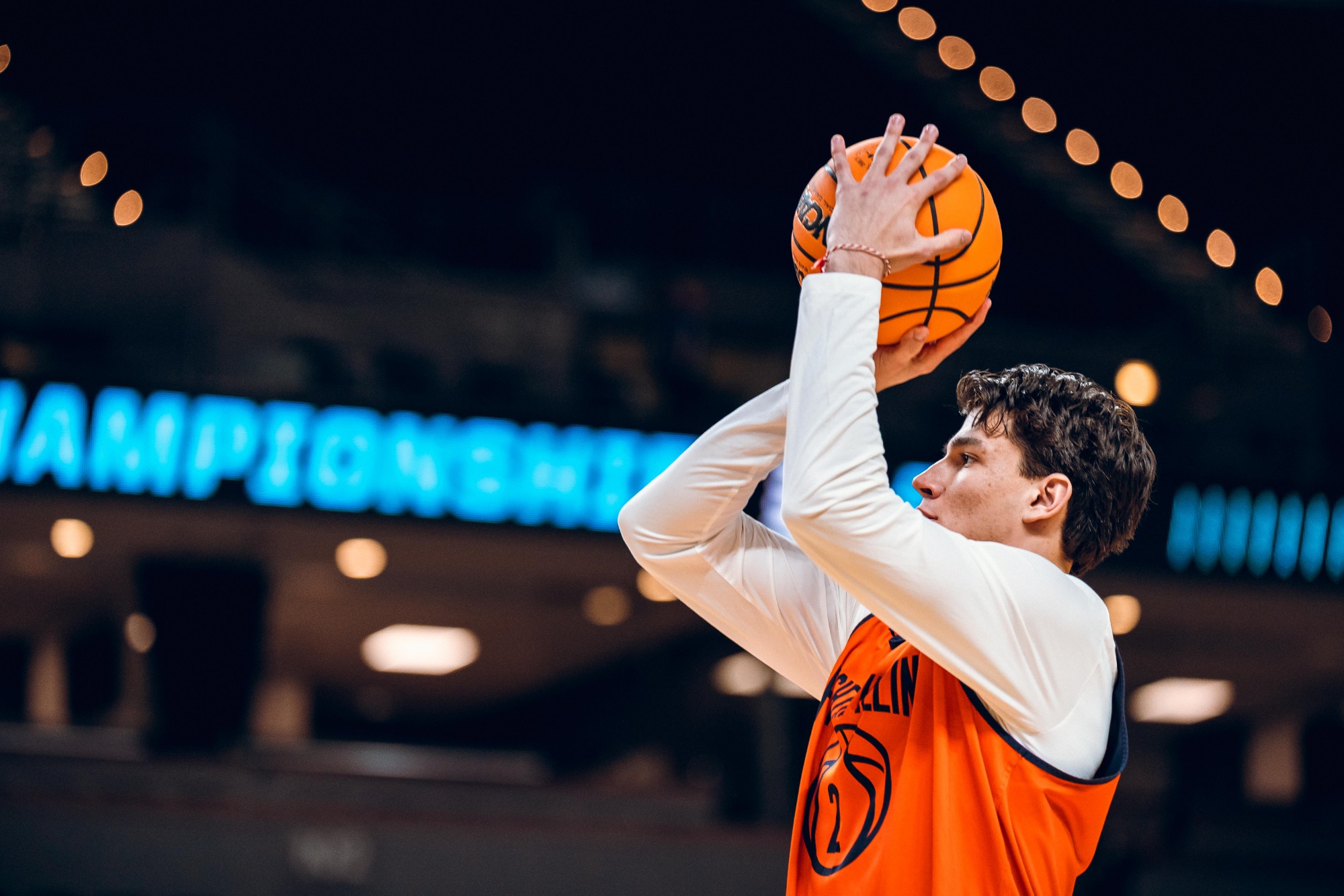 Image Taken At NCAA Tournament First Round Media and Open Practice, Bon Secours Wellness Arena, Greenville, SC, Wednesday, March 18, 2026. Courtney Bay/Illinois Athletics