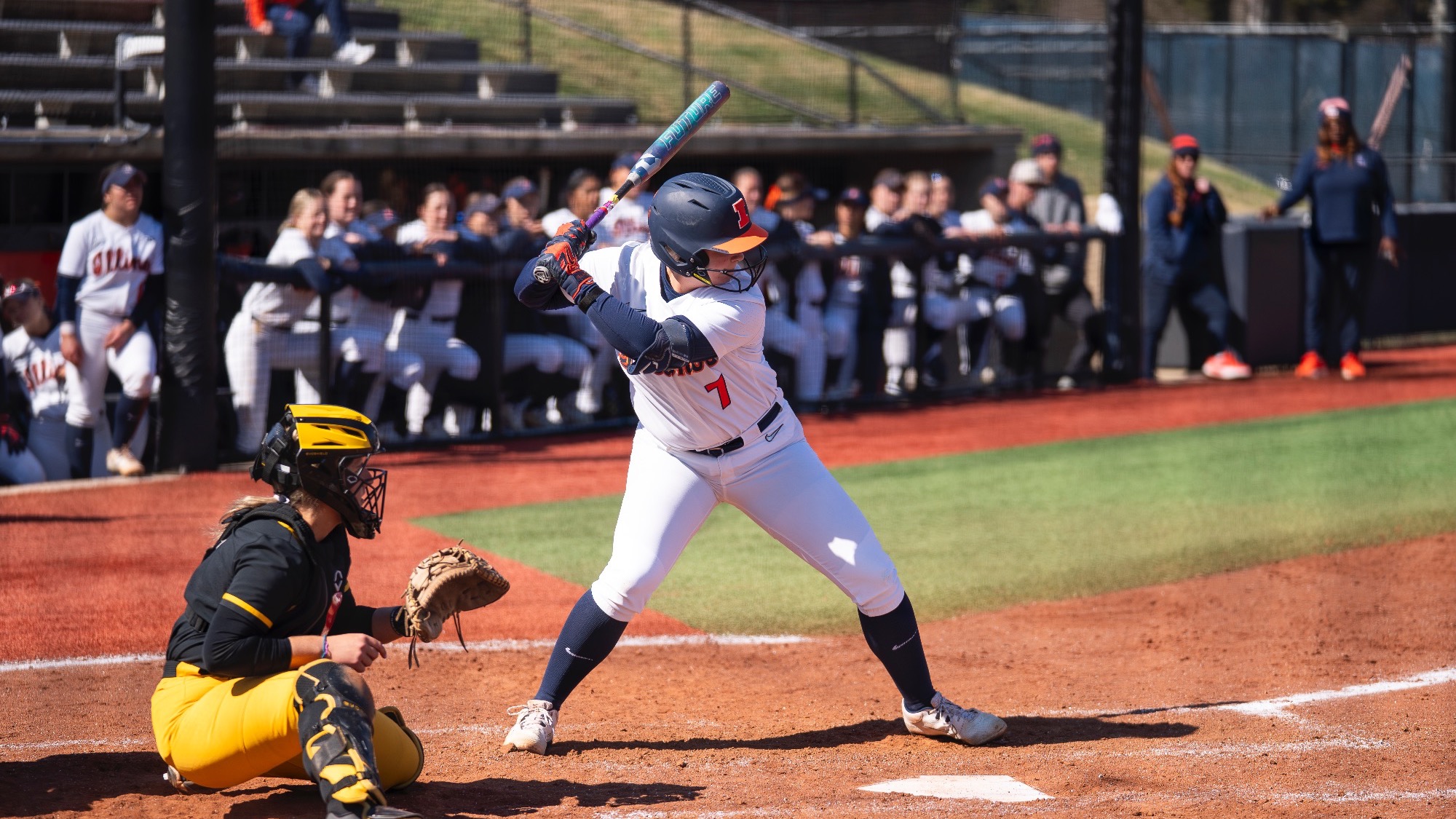 Ellie Haggard ready for a pitch at the plate