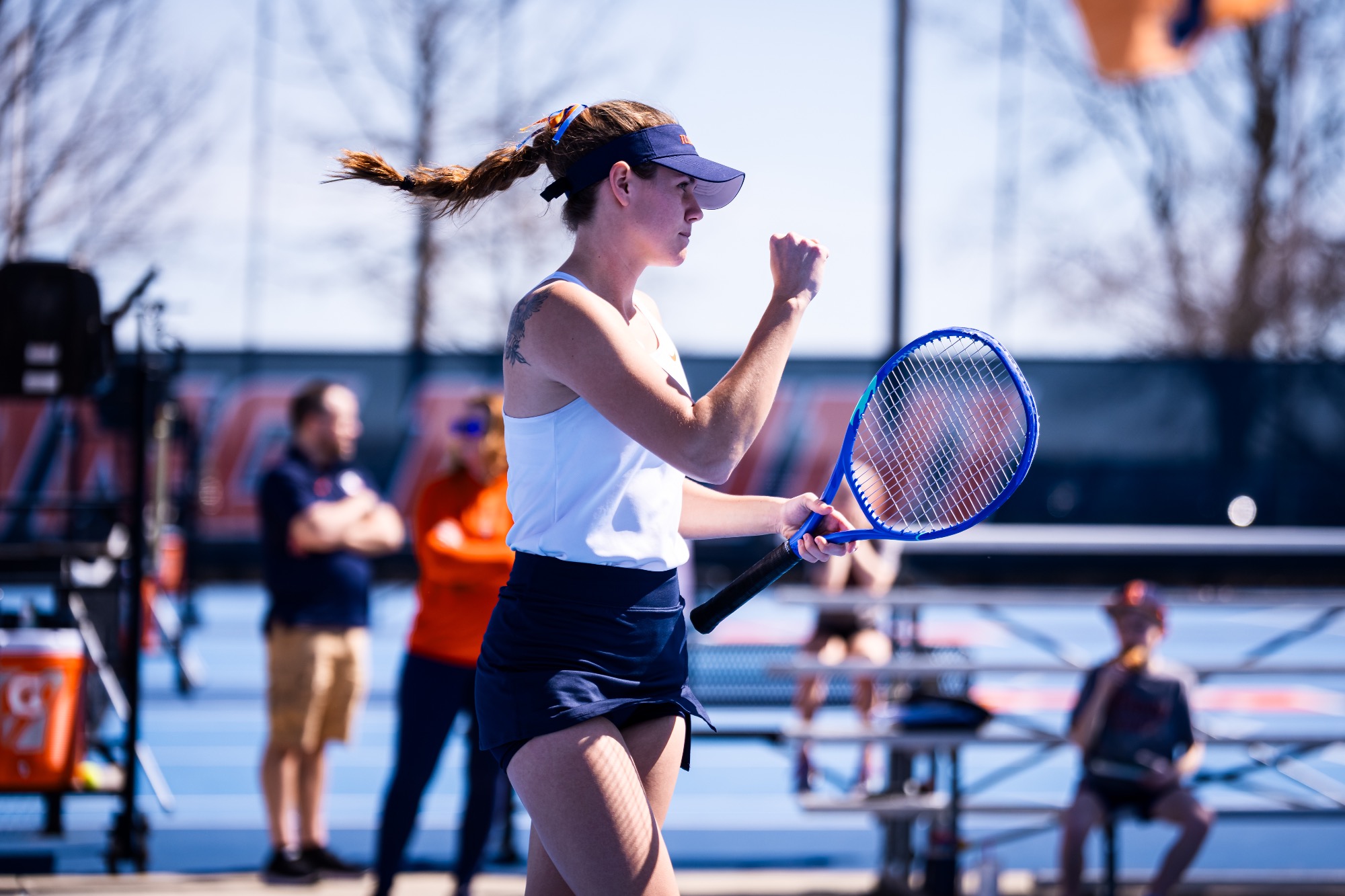 CHAMPAIGN, IL - March 21, 2026 - McKenna Schaefbauer during the match between the Purdue Boilermakers and the Illinois Fighting Illini at Atkins Tennis Center in Champaign, IL. Photo By Lucas Sun