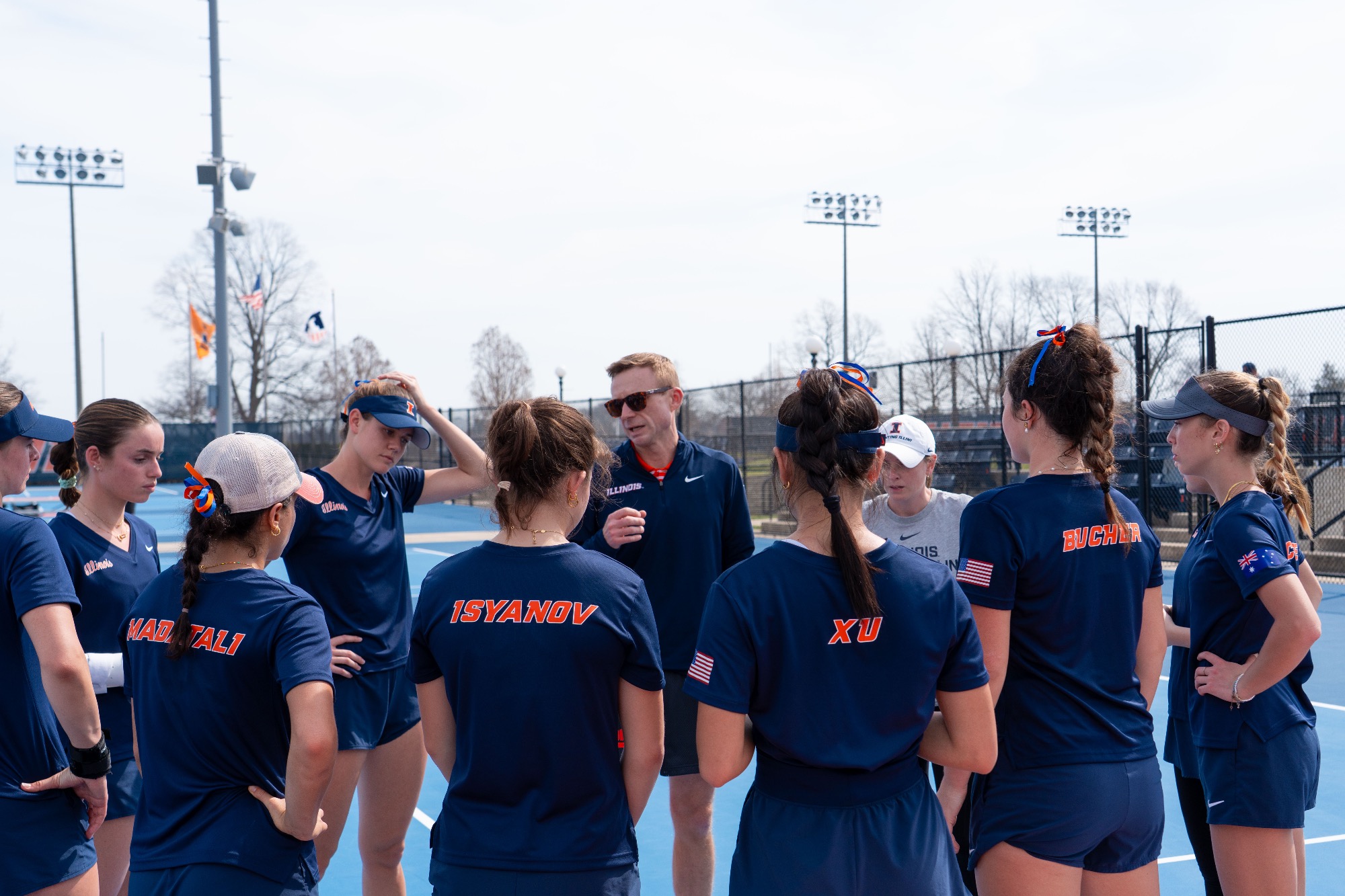 CHAMPAIGN, IL - March 22, 2026 - Head Coach Evan Clark during the match between the Indiana Hoosiers and the Illinois Fighting Illini at Atkins Tennis Center in Champaign, IL. Photo By Ryan Shepardson / Fighting Illini