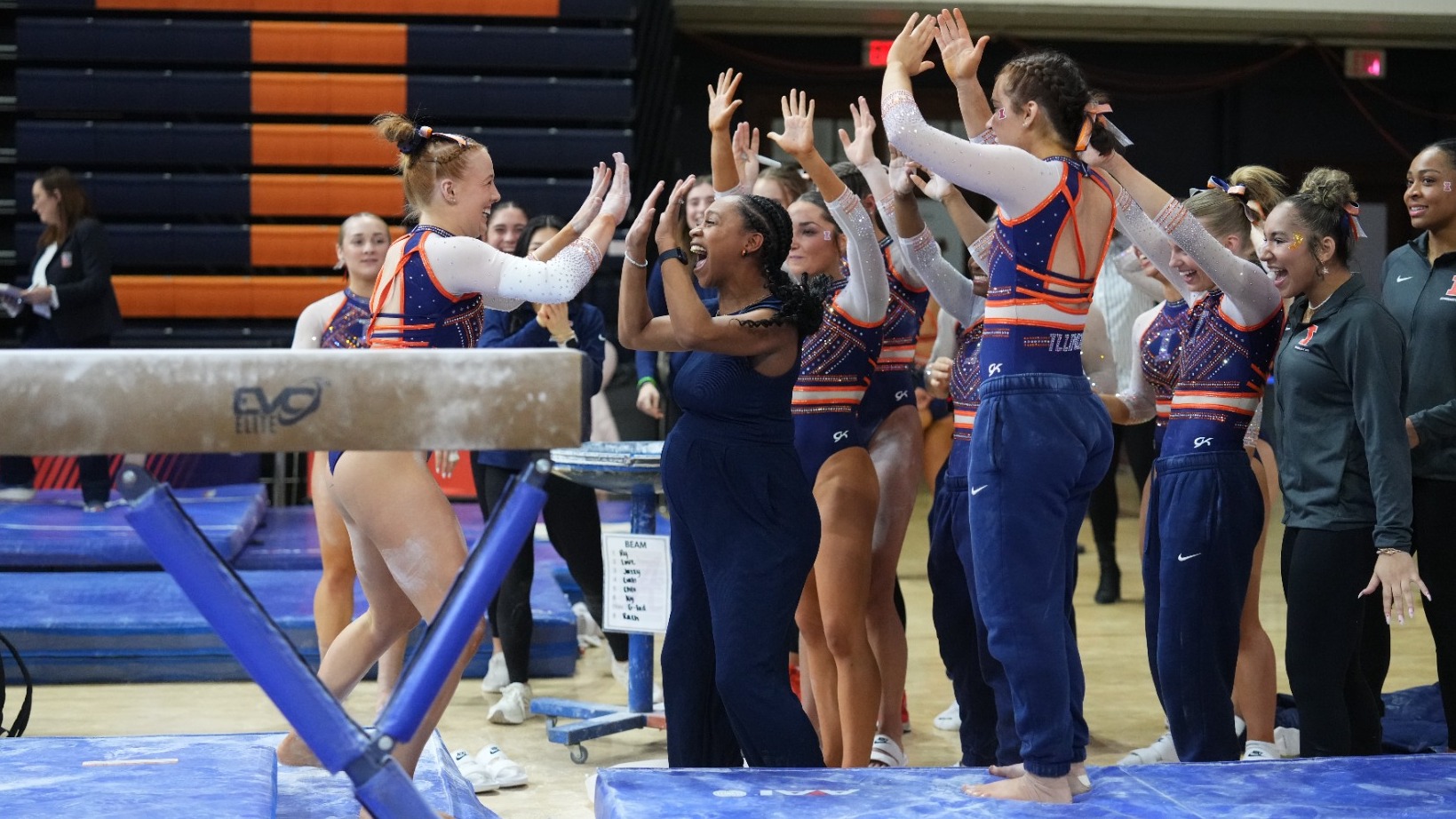 Lyden Saltness Beam vs. Alabama celebration