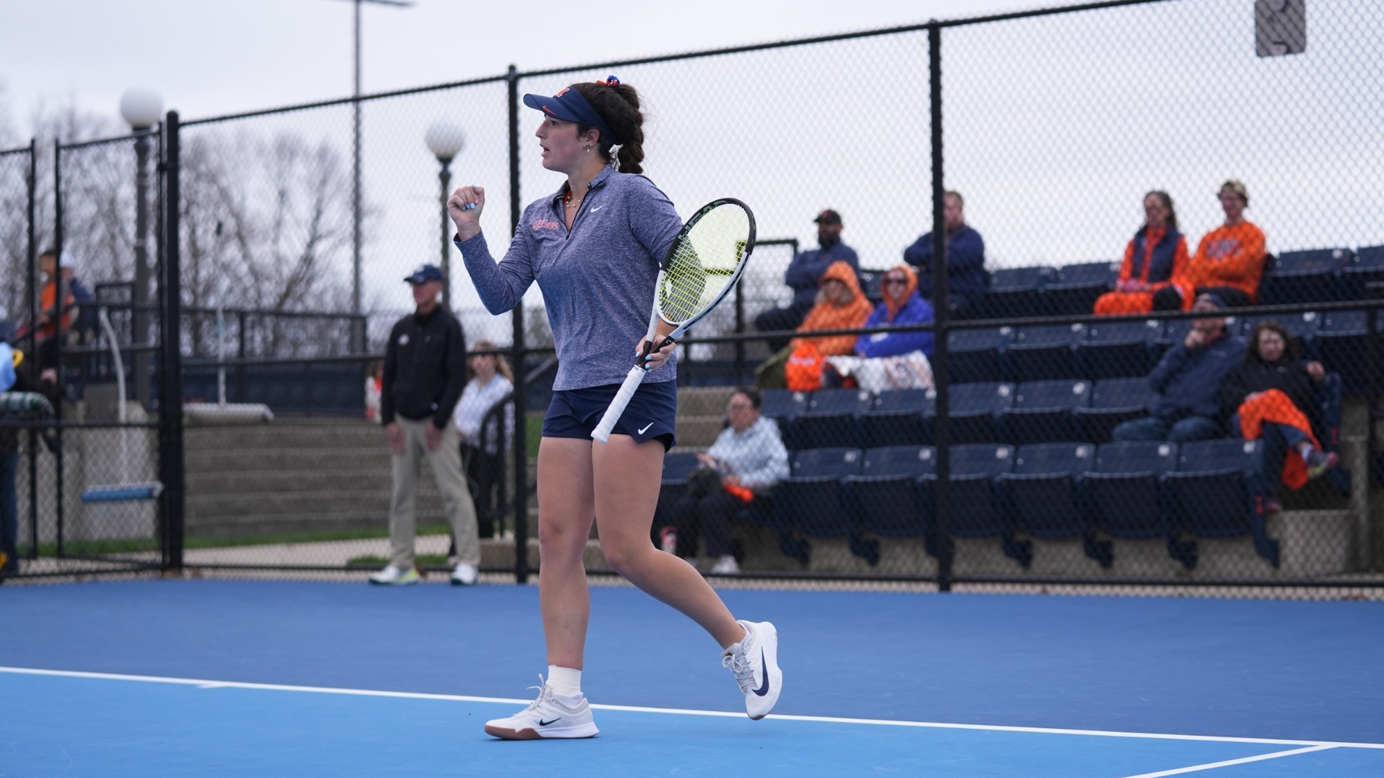 CHAMPAIGN, IL - April 10, 2026 - \wt during the match between the UCLA Bruins and the Illinois Fighting Illini at Atkins Tennis Center in Champaign, IL. Photo By Ryan Shepardson/Fighting Illini
