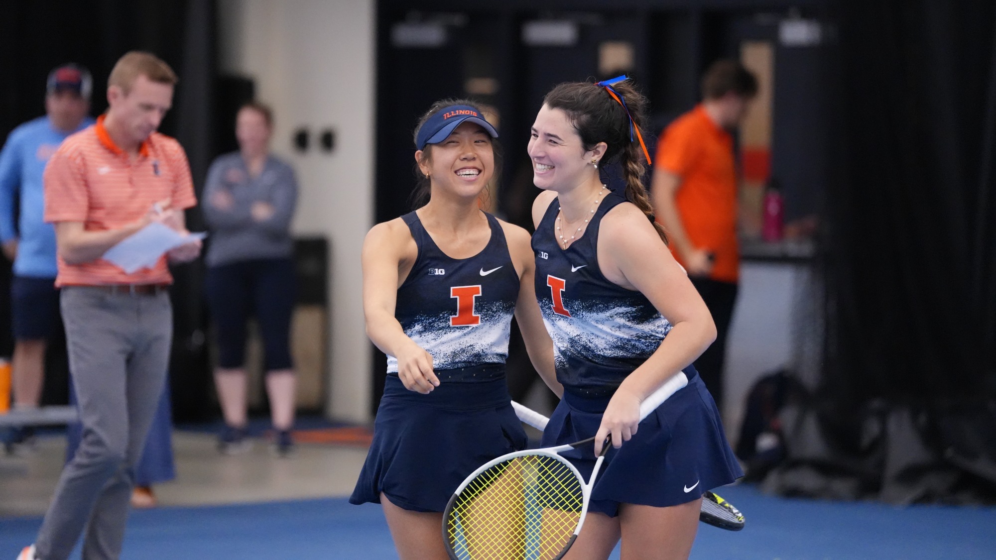 CHAMPAIGN, IL - April 12, 2026 - \wten during the match between USC and the Illinois Fighting Illini at Atkins Tennis Center. Photo By Lucas Sun/Fighting Illini