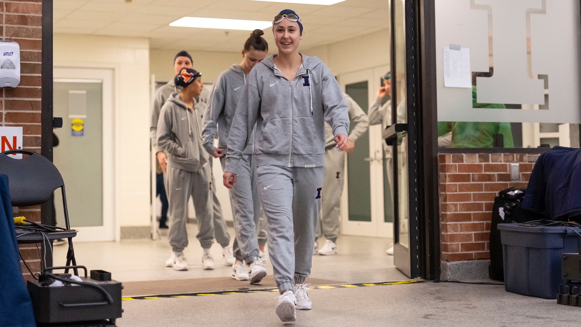 Chloe Diner being introduced at the ARC pool.