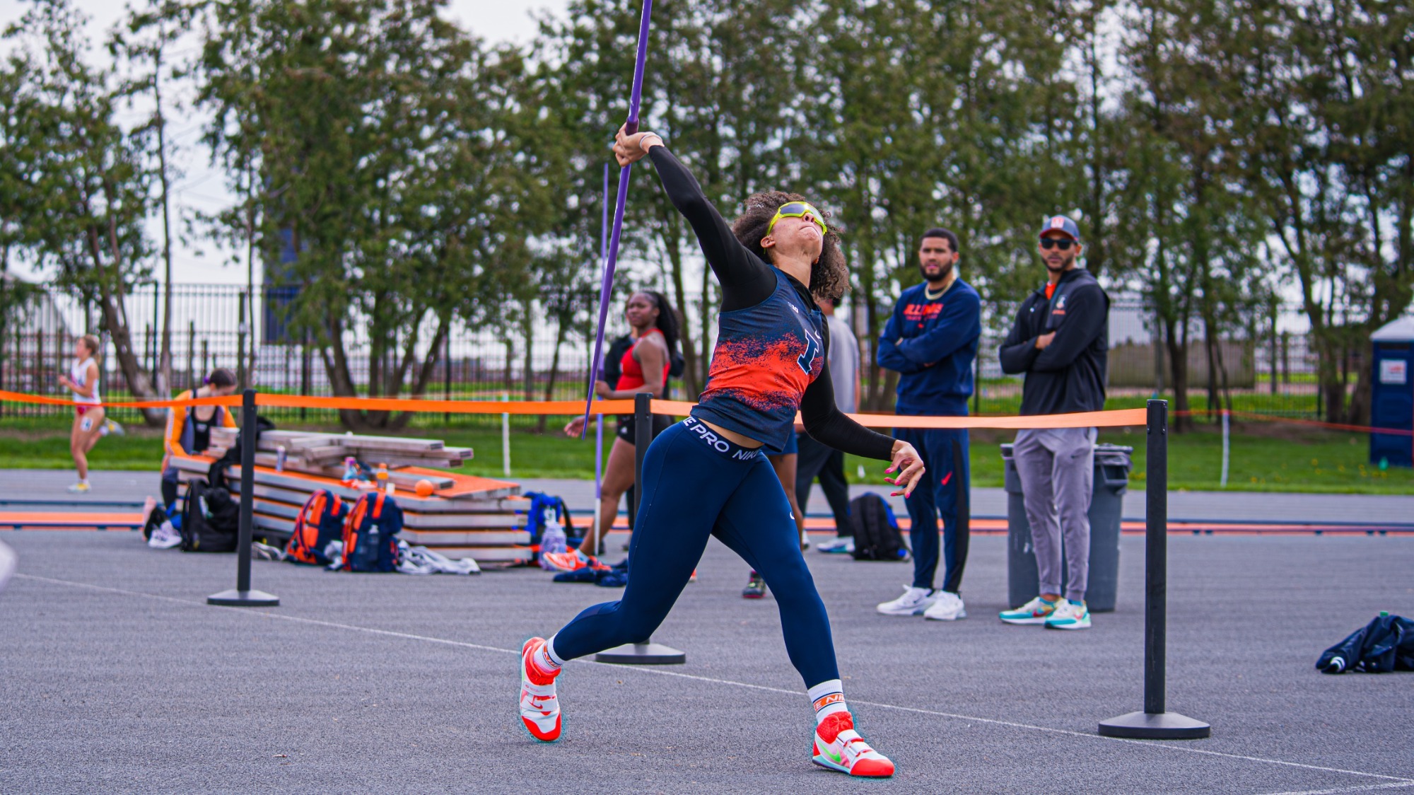 CHAMPAIGN, IL - April 11, 2026 - Heptathlete JaiCieonna Gero-Holt during the Illini Deca Jam at Demirjian Park in Champaign, IL. Photo By Eason Zhou/Fighting Illini