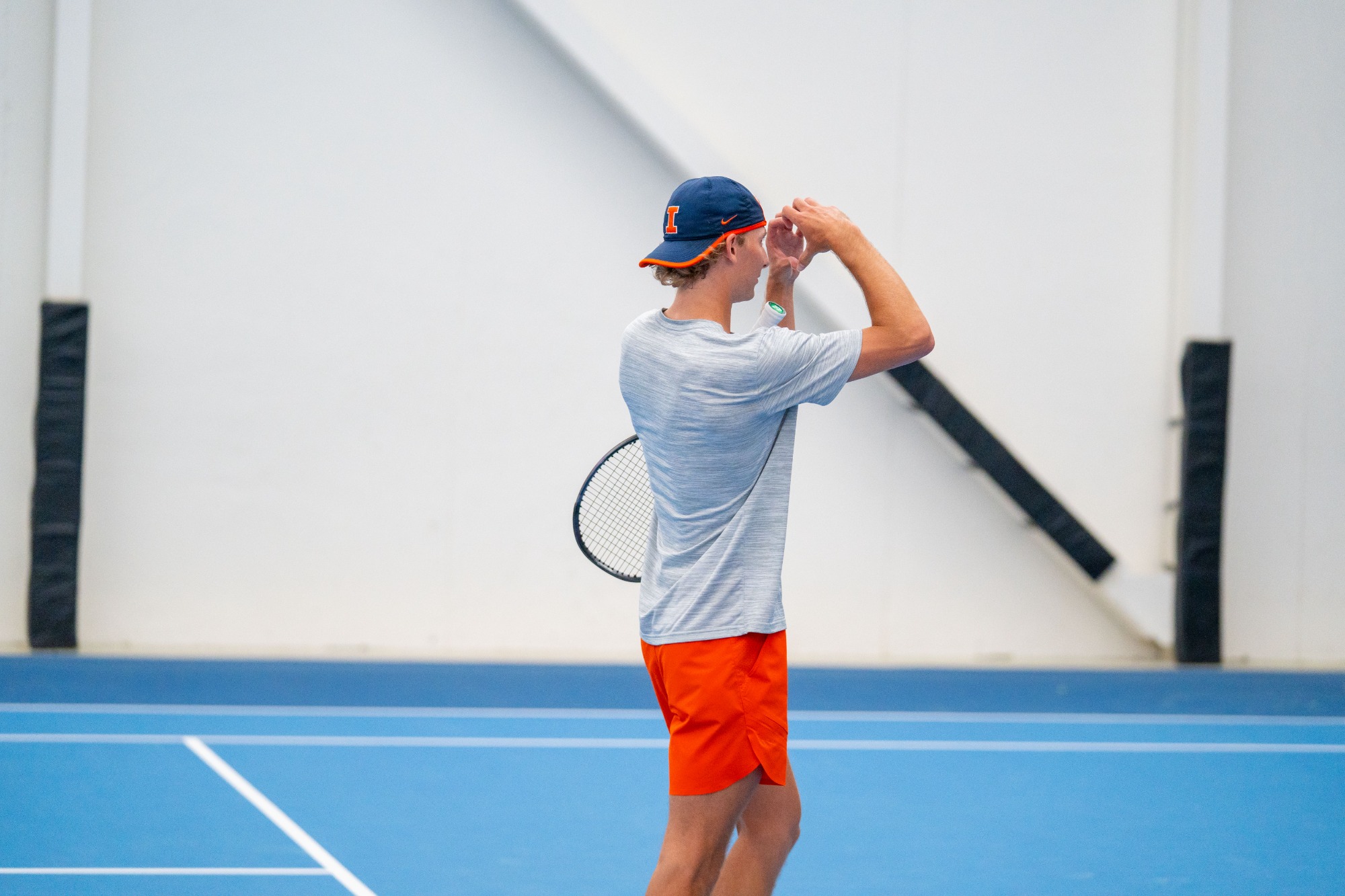 CHAMPAIGN, IL - April 18, 2026 - Tyler Bowers during the match between the Northwestern Wildcats and the Illinois Fighting Illini at Atkins Tennis Center in Champaign, IL. Photo By Ryan Shepardson/Fighting Illini