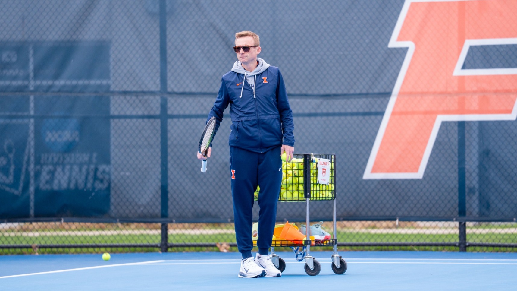 Evan Clark holding a racquet during the 2026 season