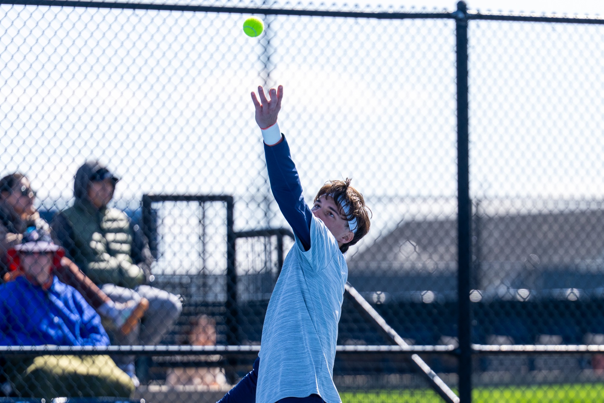 CHAMPAIGN, IL - April 05, 2026 - Gabriel Debru during the match between the Purdue Boilermakers and the Illinois Fighting Illini at Atkins Tennis Center in Champaign, IL. Photo By Knox Mynatt/Fighting Illini