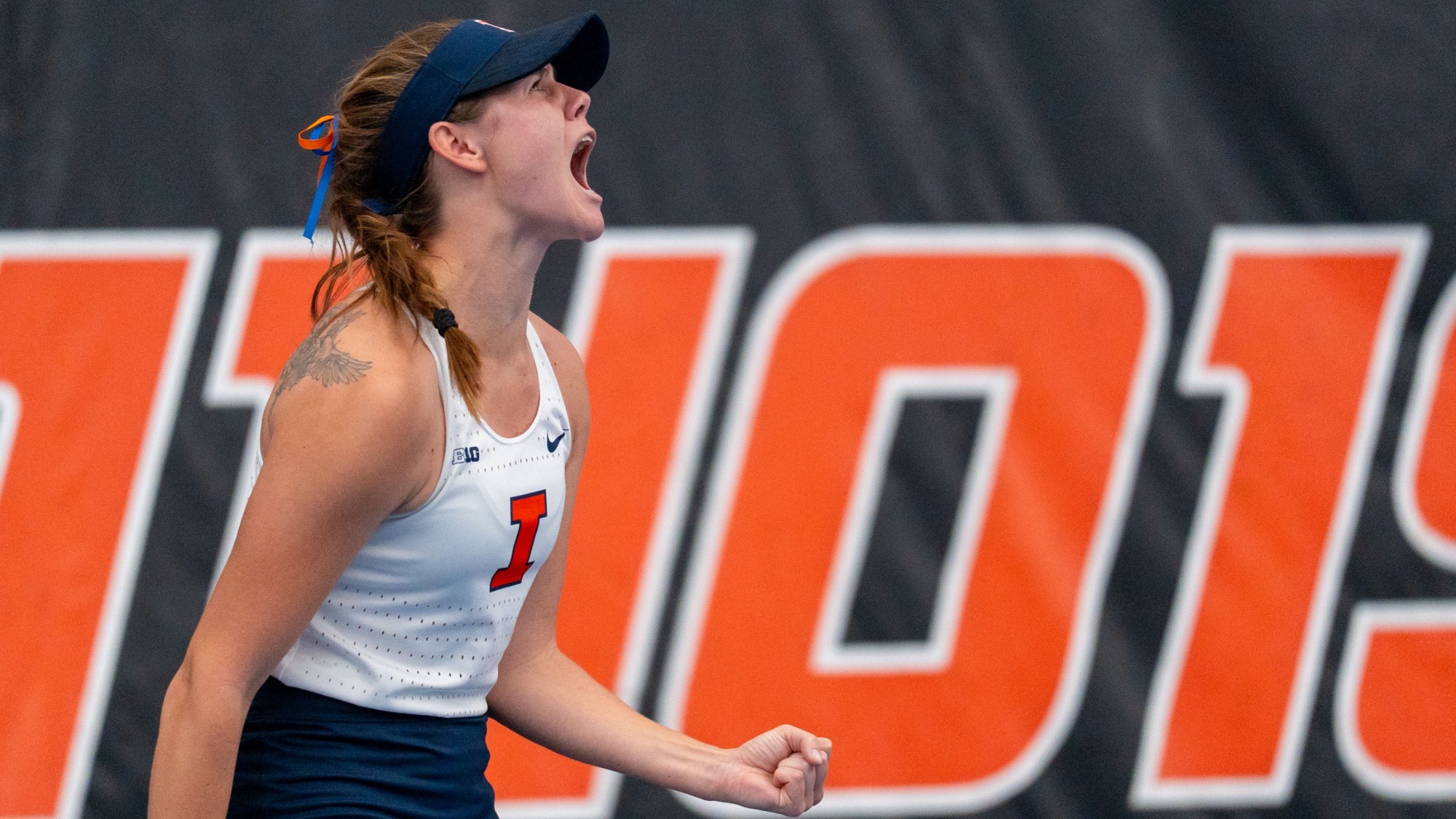 CHAMPAIGN, IL - April 05, 2026 - McKenna Schaefbauer during the match between the Michigan State Spartans and the Illinois Fighting Illini at Atkins Tennis Center in Champaign, IL. Photo By Ryan Shepardson / Fighting Illini