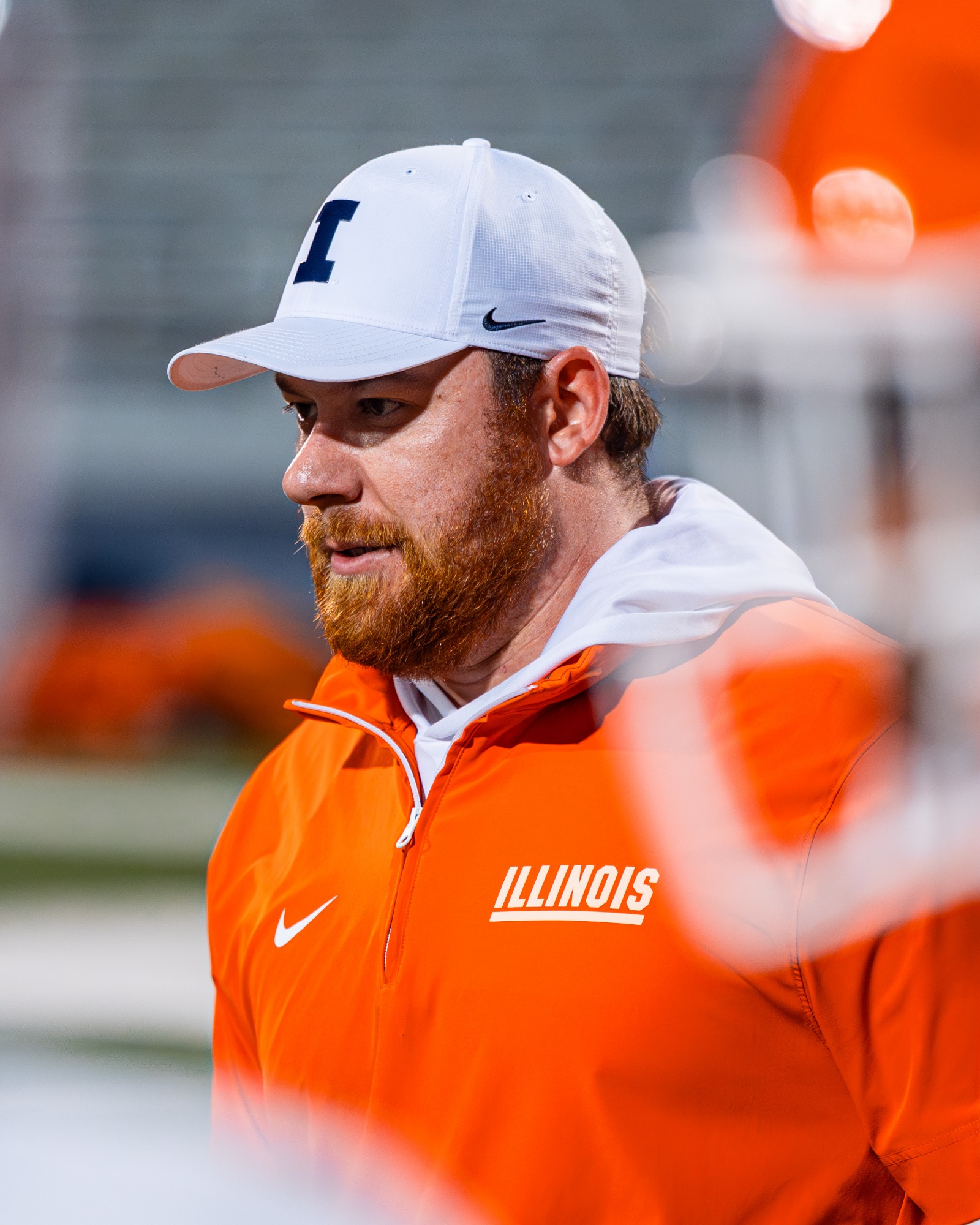 CHAMPAIGN, ILL. - March 30, 2026 - Defensive Ends Coach Mike Linehan during spring ball practice. Illinois Fighting Illini Football at Gies Memorial Stadium. (Photo by Aaron Quinn/Illinois Athletics)