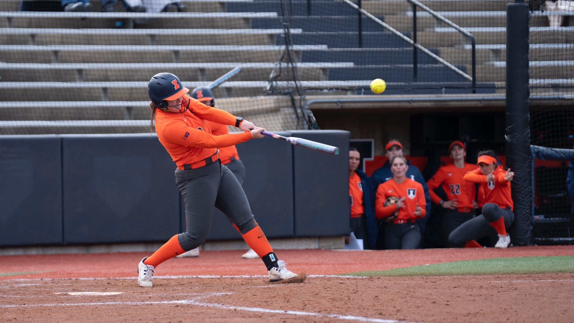 Eileen Donahue swings at the plate