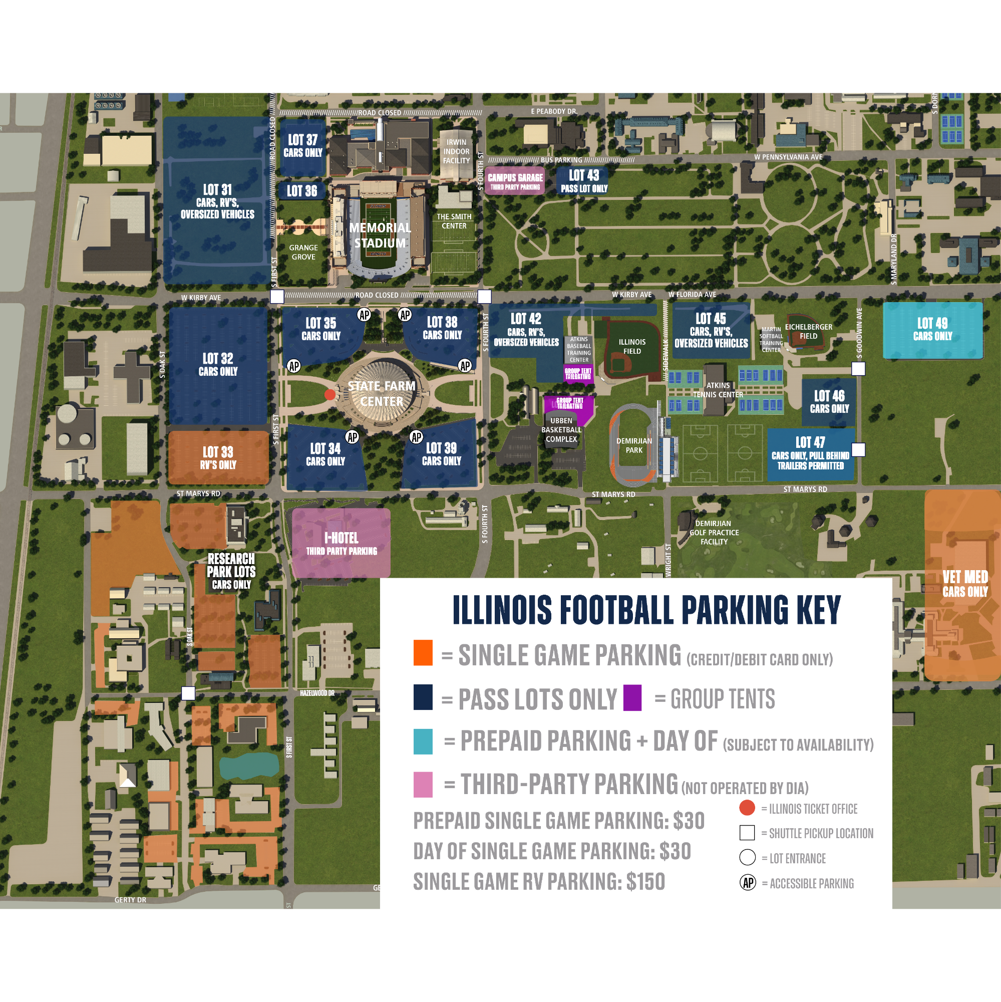 2024 Football Parking Map and Key