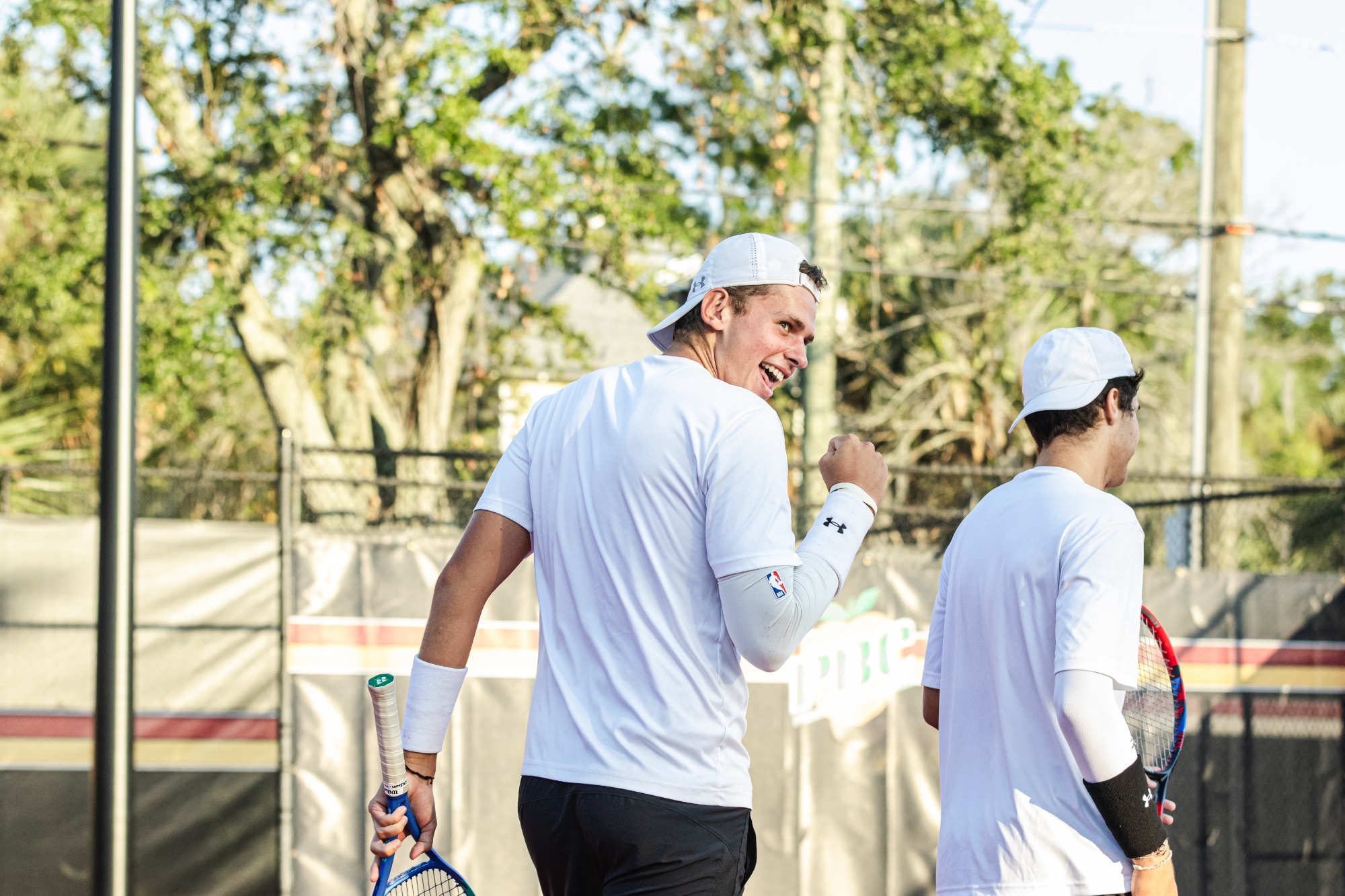 Malis smiling after a point