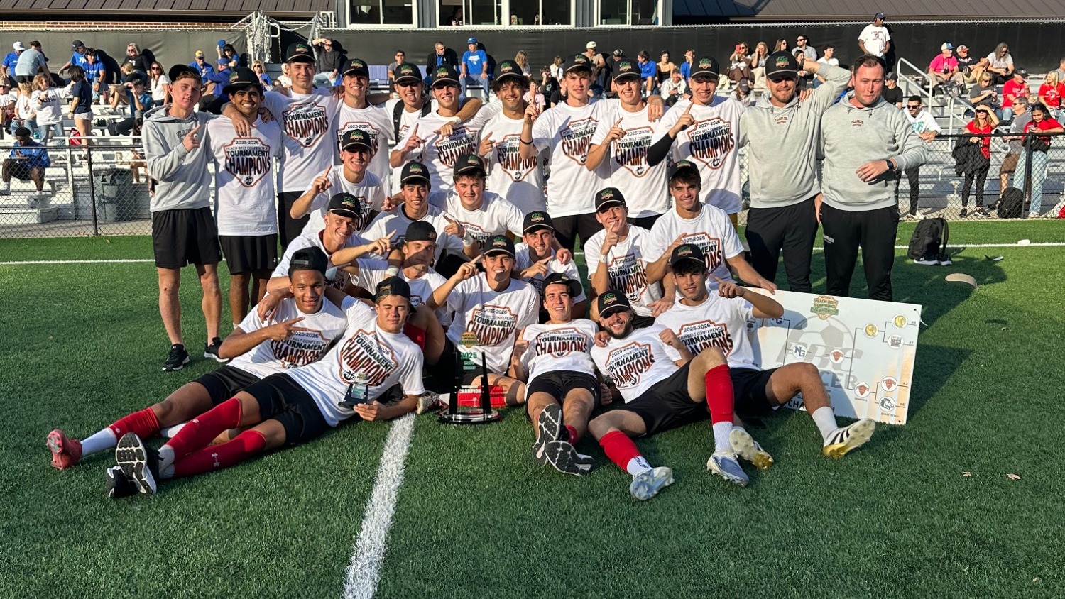 Flagler men's soccer after winning PBC Tourney title