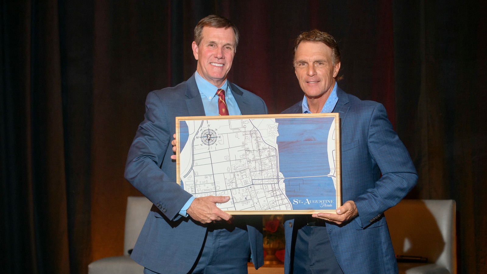 Jud Damon with Doug Flutie at the Crimson & Gold banquet