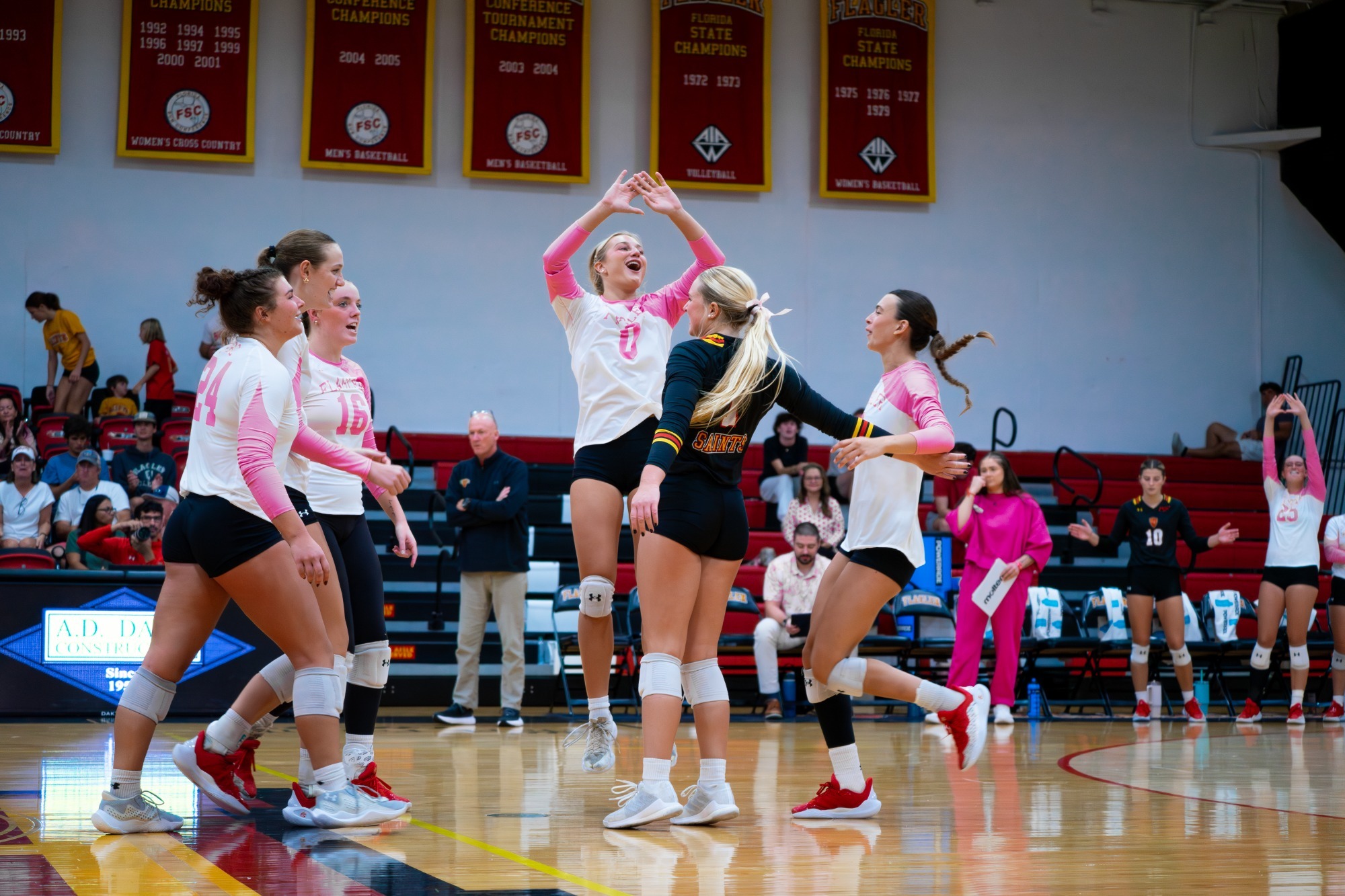 Team celebrating after a point