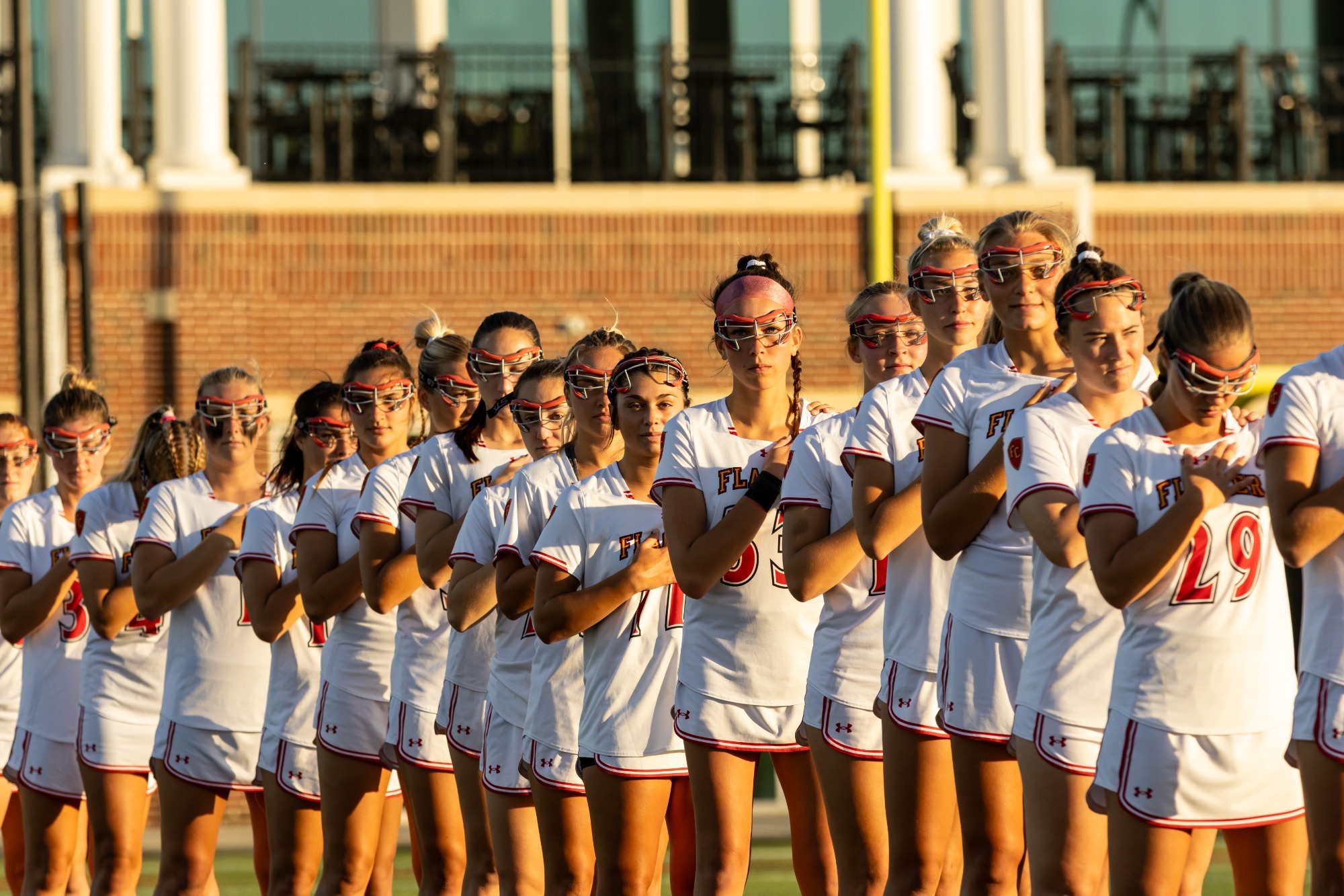 Women's lacrosse during the National Anthem
