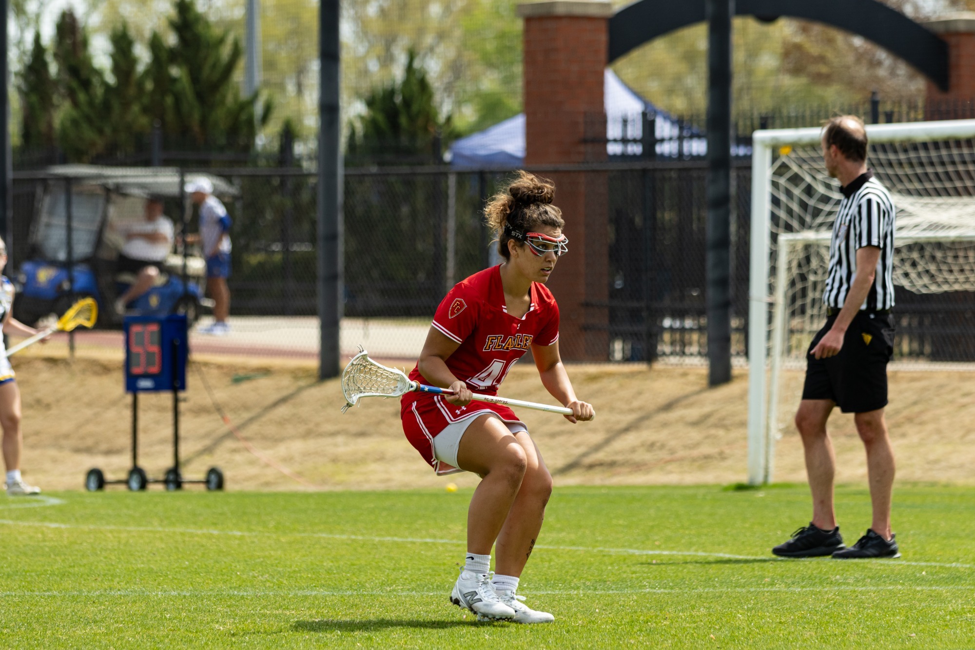 Jenn Seebach in a defensive stance