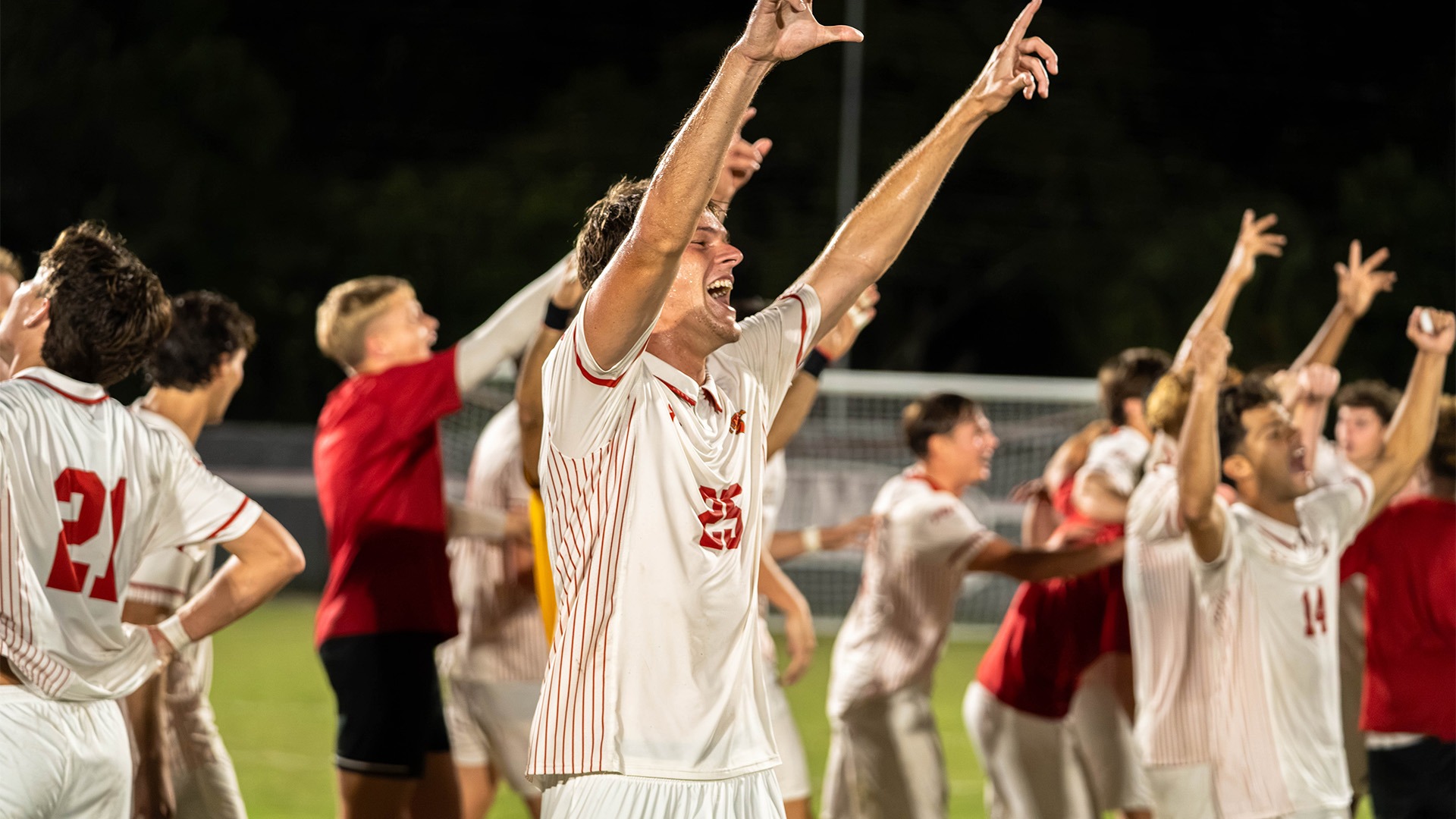 Luke Williams celebrating PBC regular season title