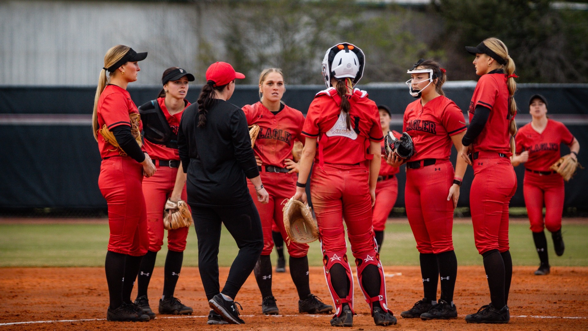 Saints having a talk during the game