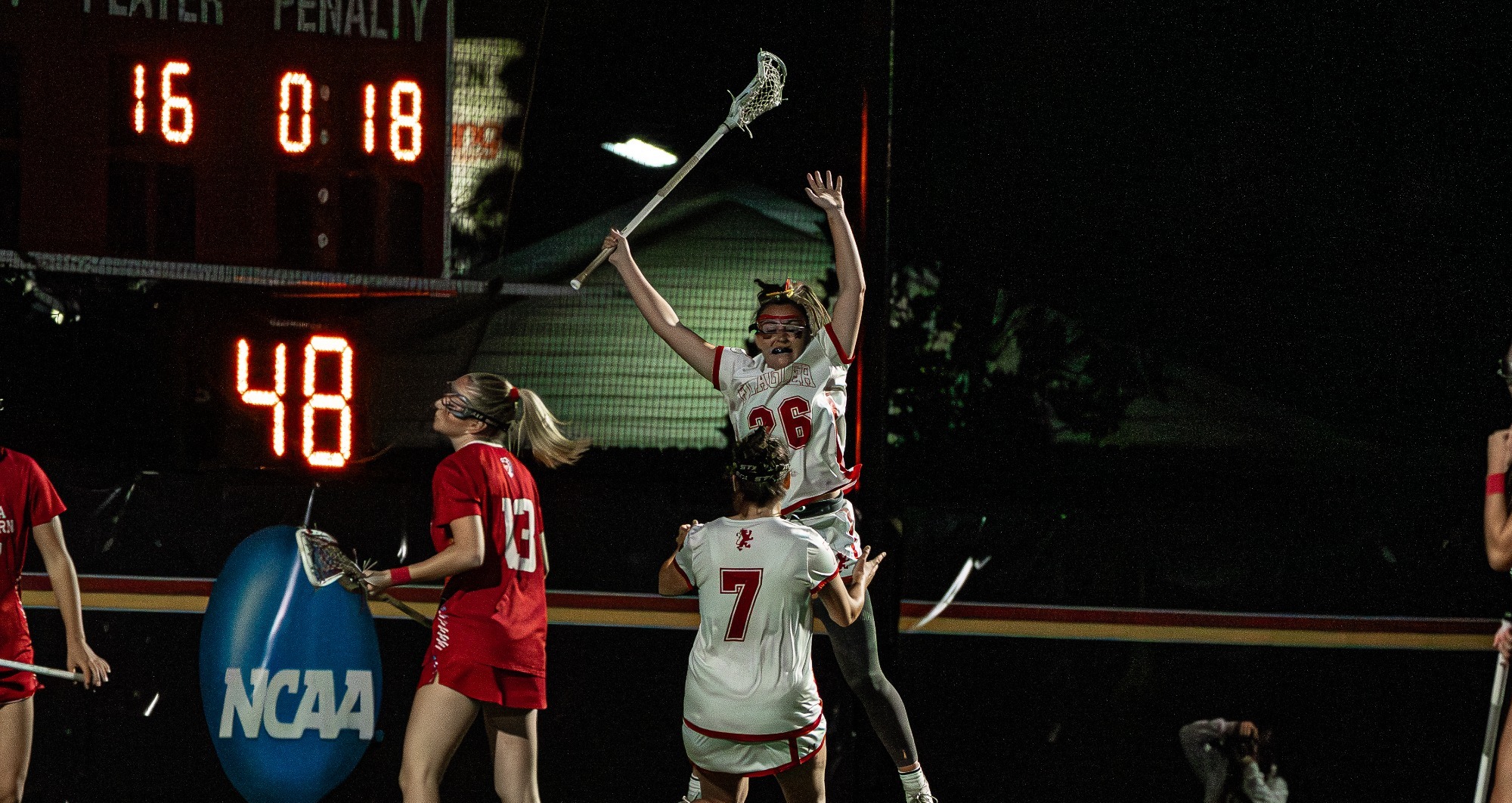 Jessica Wright and Carley Tepel celebrating