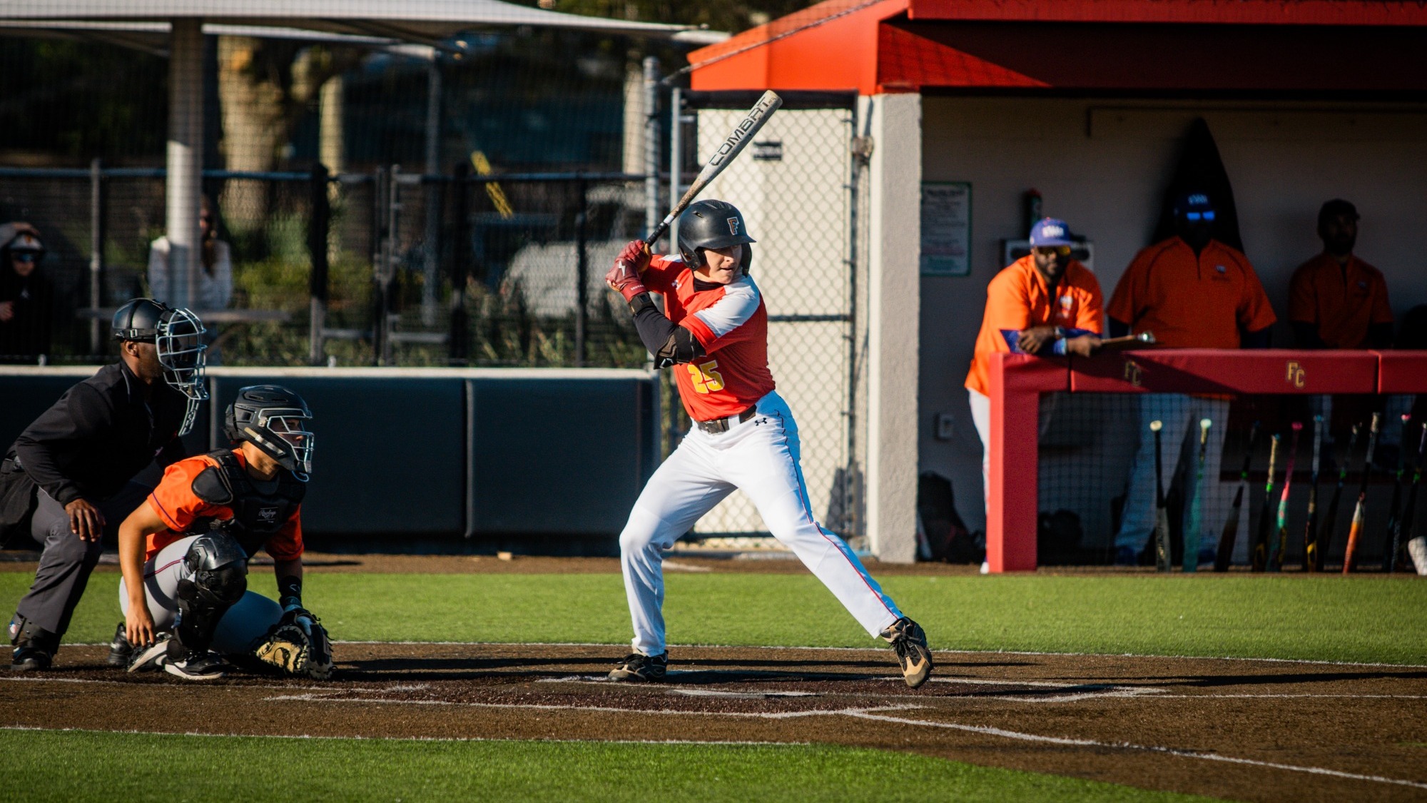 George Gilson waits in the batter's box for the pitch