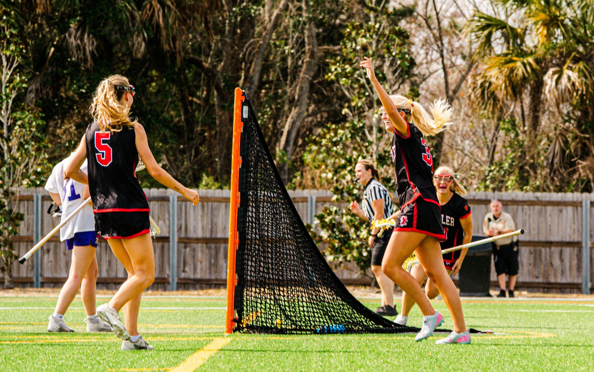 Delaney Harrison celebrating after a goal