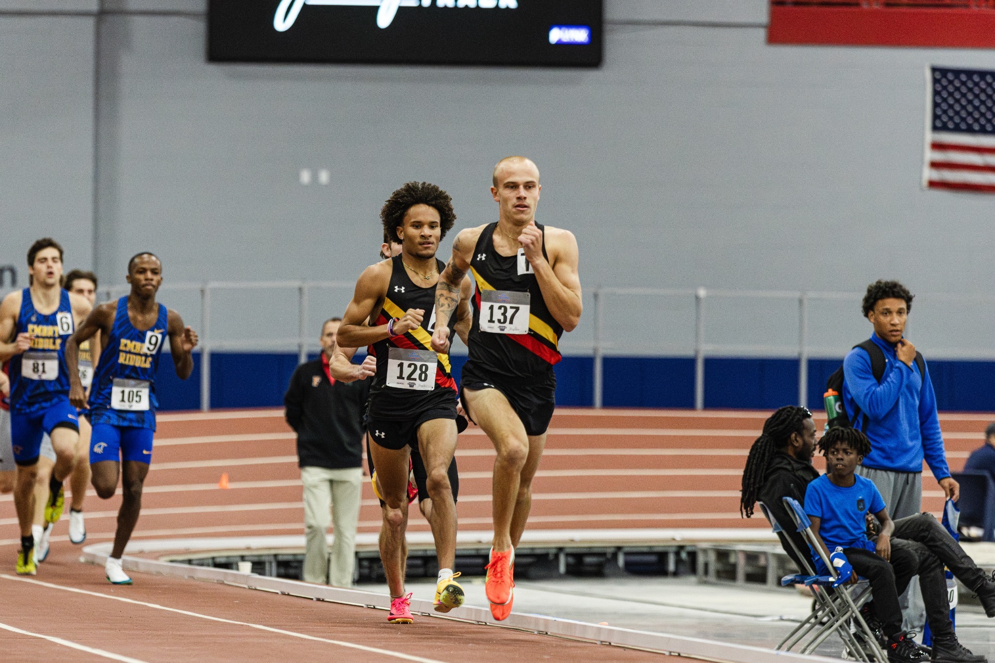 Will stone running in front of Kaleb Hollins