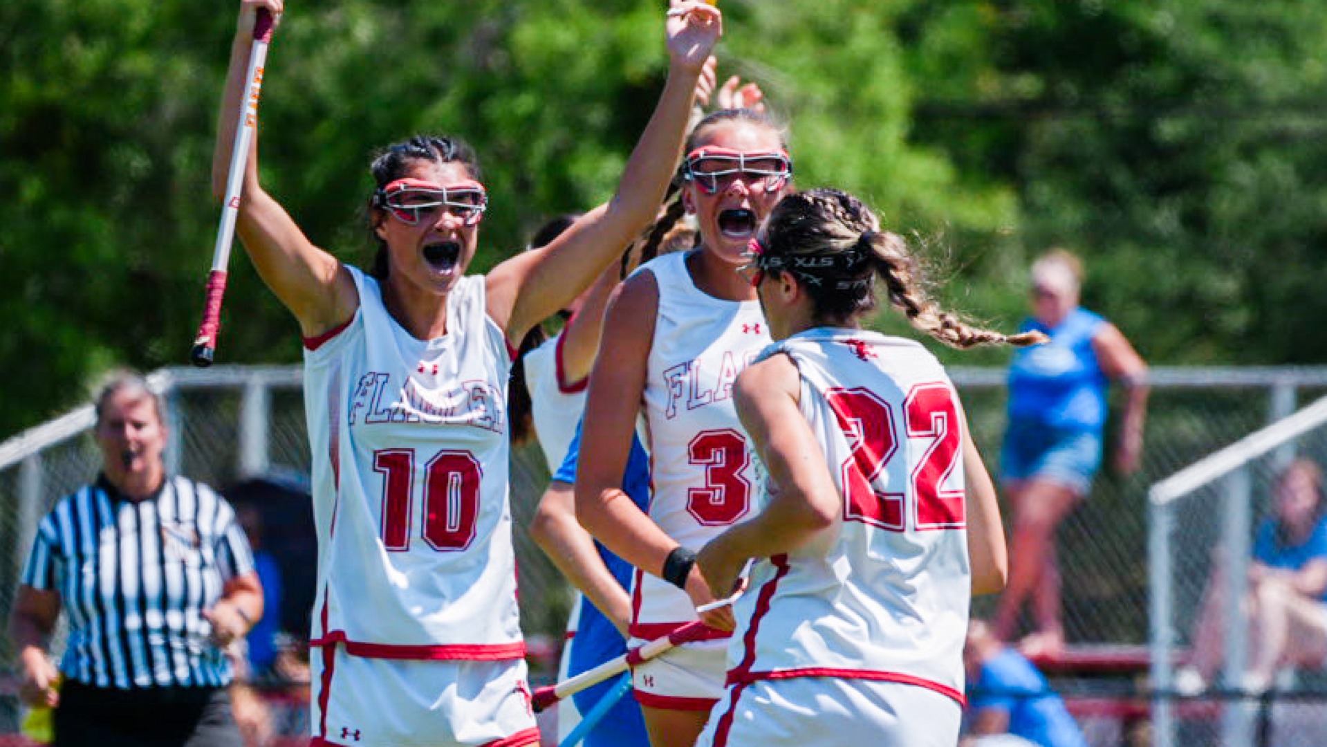 Kylie Budke celebrating her goal with teammates