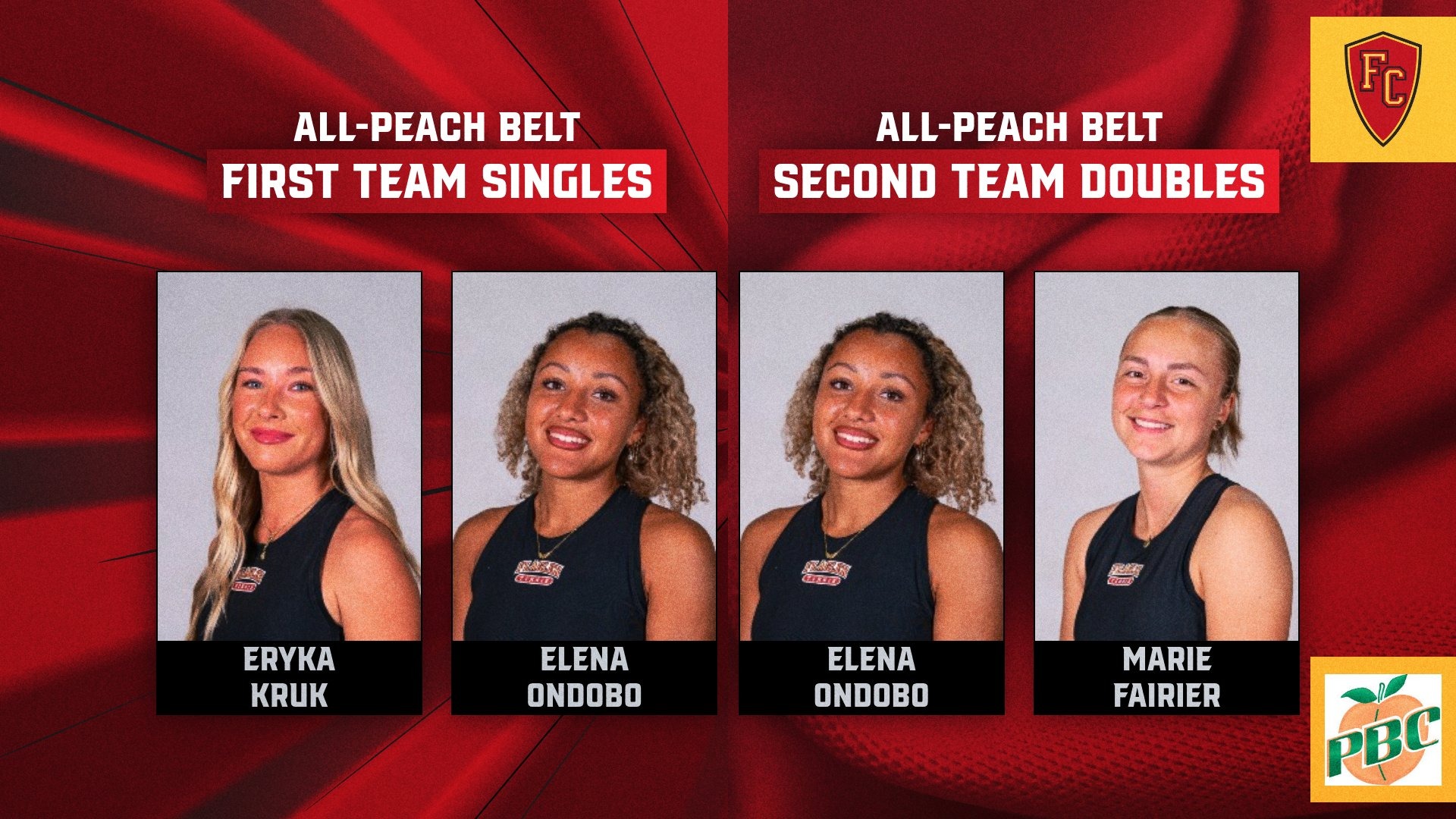 Flagler women's tennis all-confrence graphic