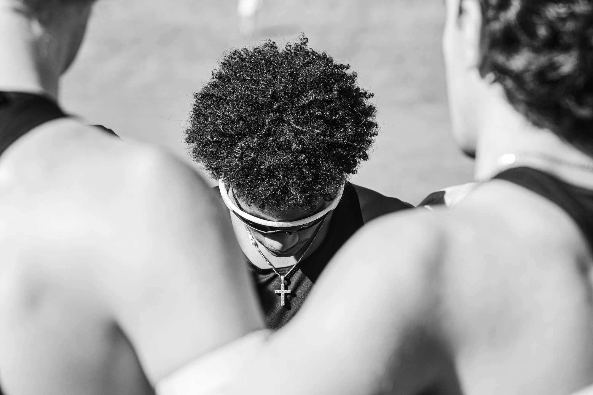 Kaleb Hollins praying