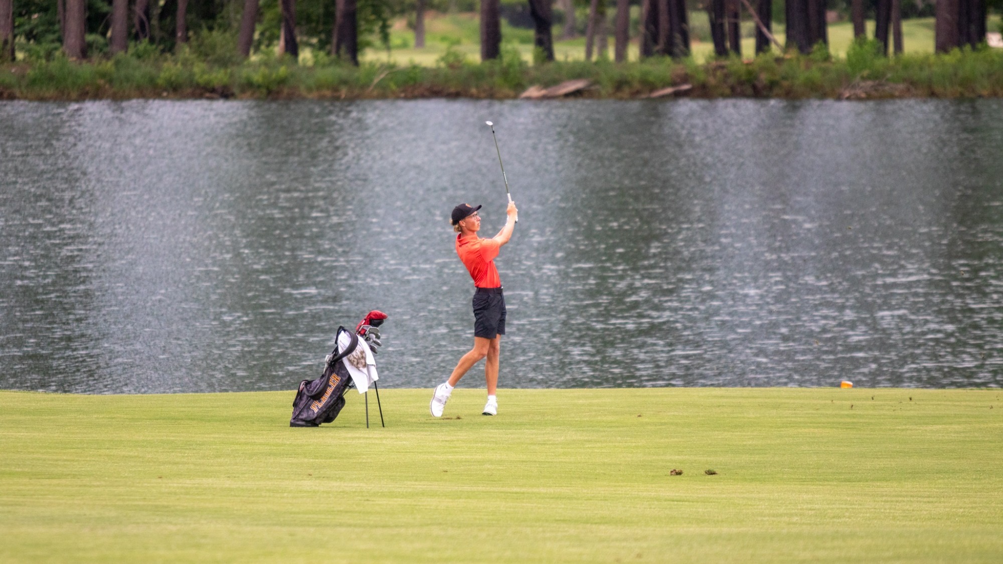Masen McKain hits a shot from the fairway