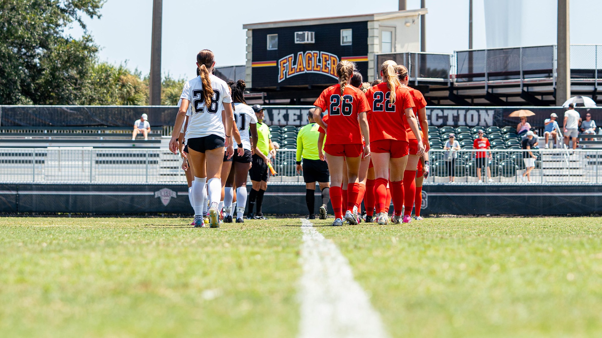 Flagler women's soccer walking out 