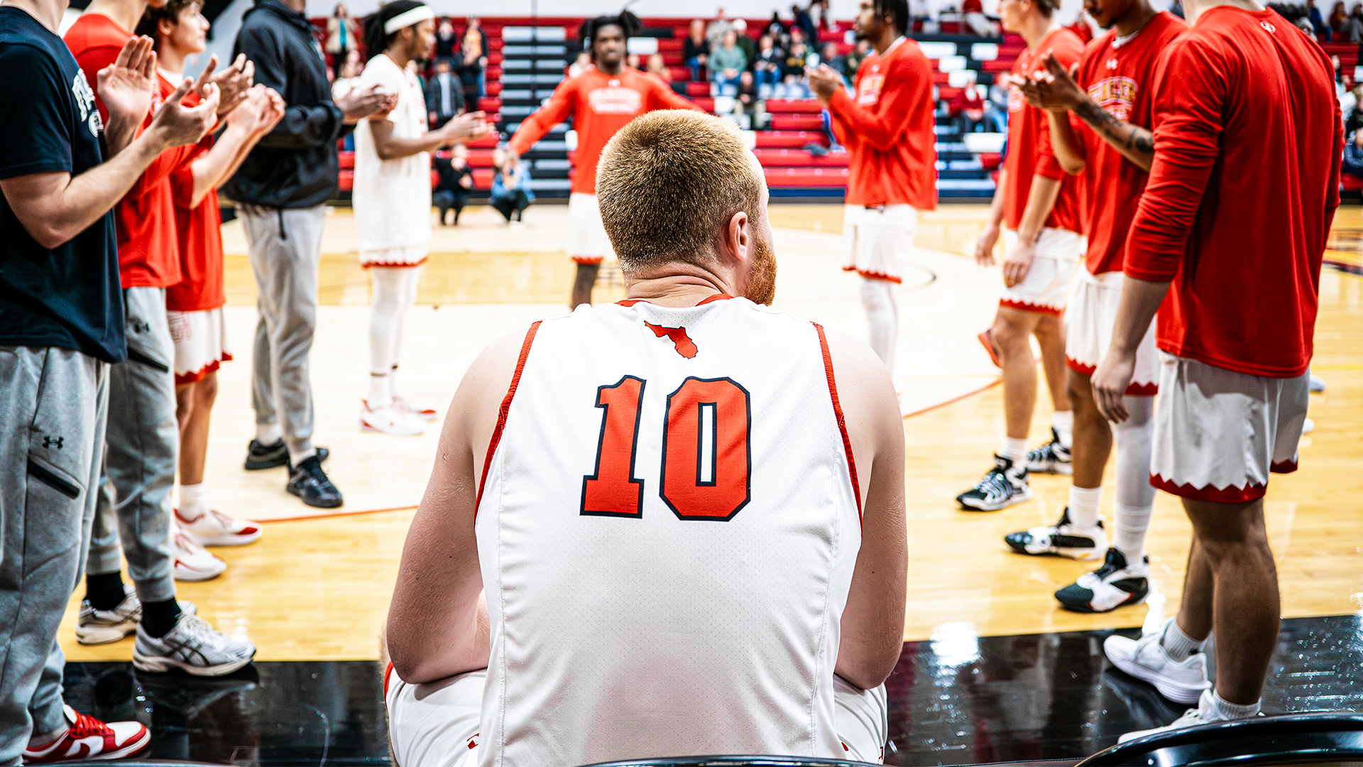 Tymoteusz Pszczola being announced during starting lineups