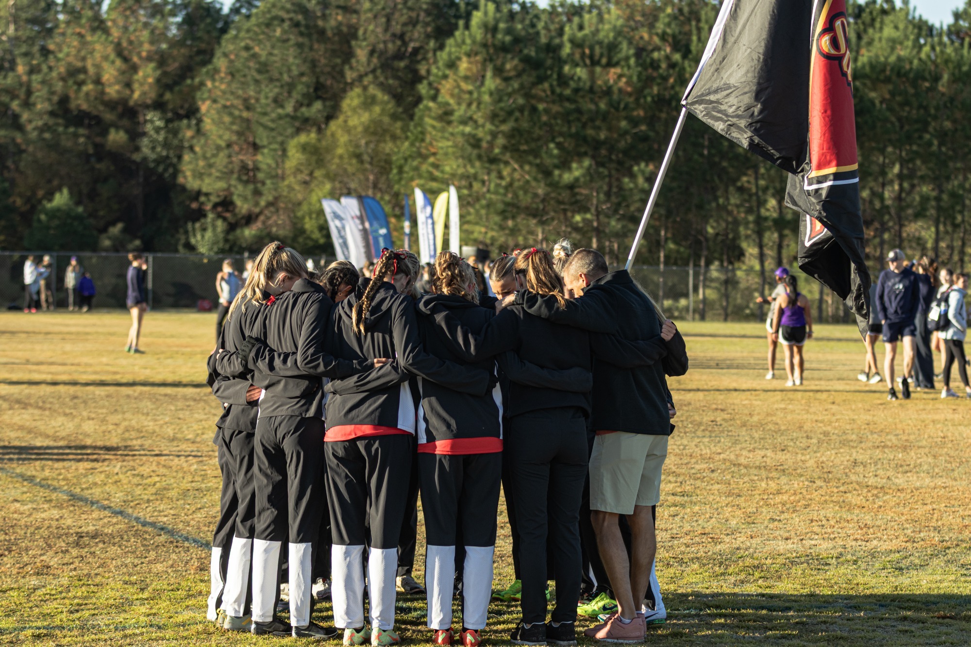 Pre race huddle
