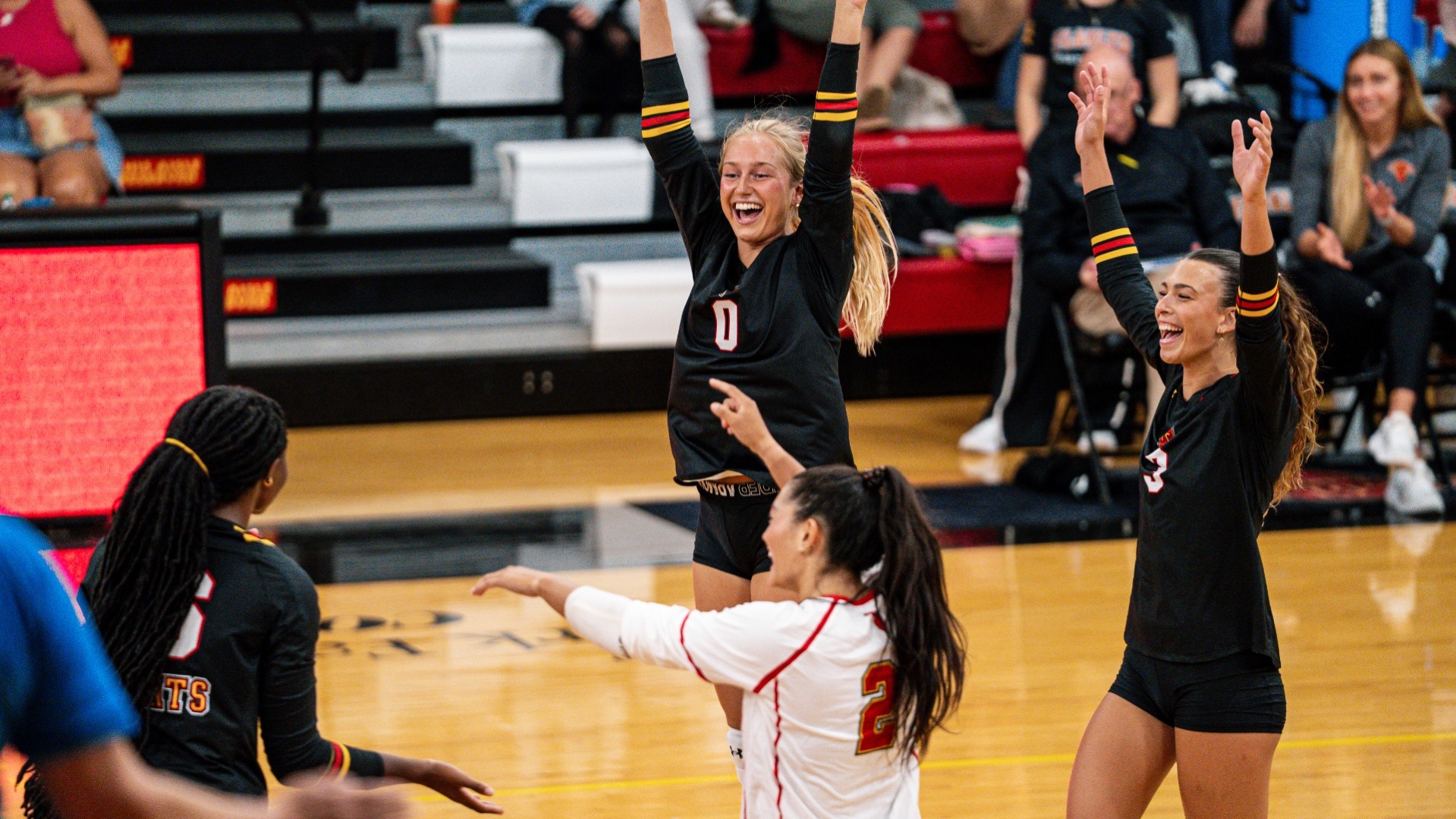 Fitzpatrick and Middlebrooks celebrating a point 