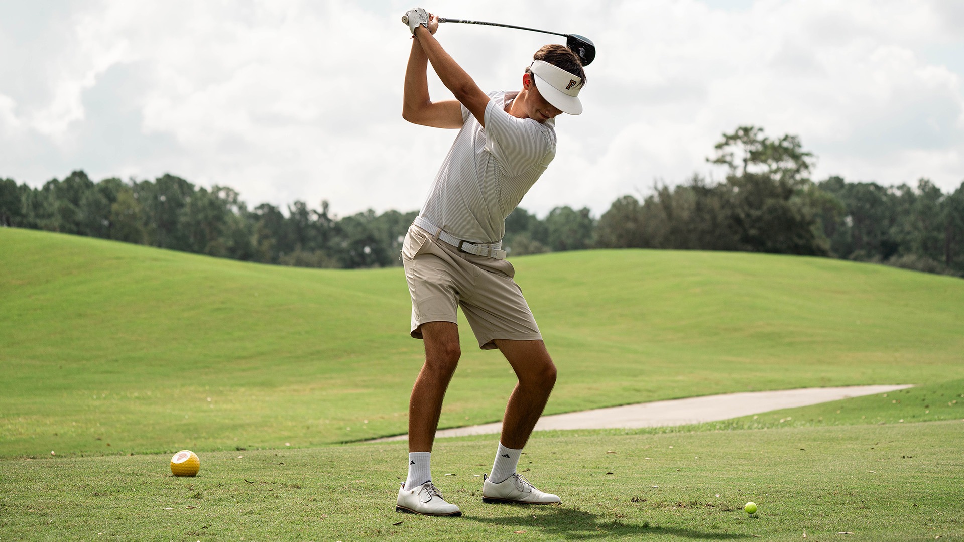 Julio Goti teeing off at Jay Jennison Cup