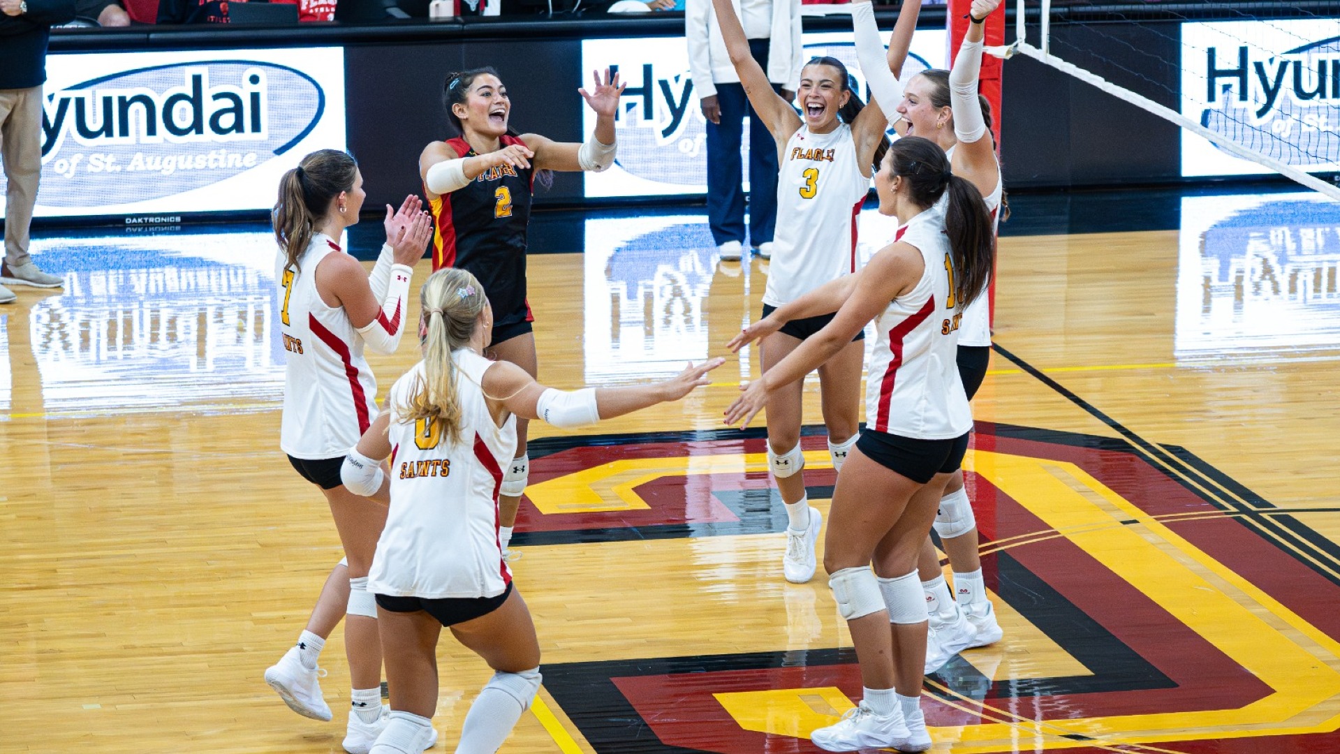 Saints cheering over a point