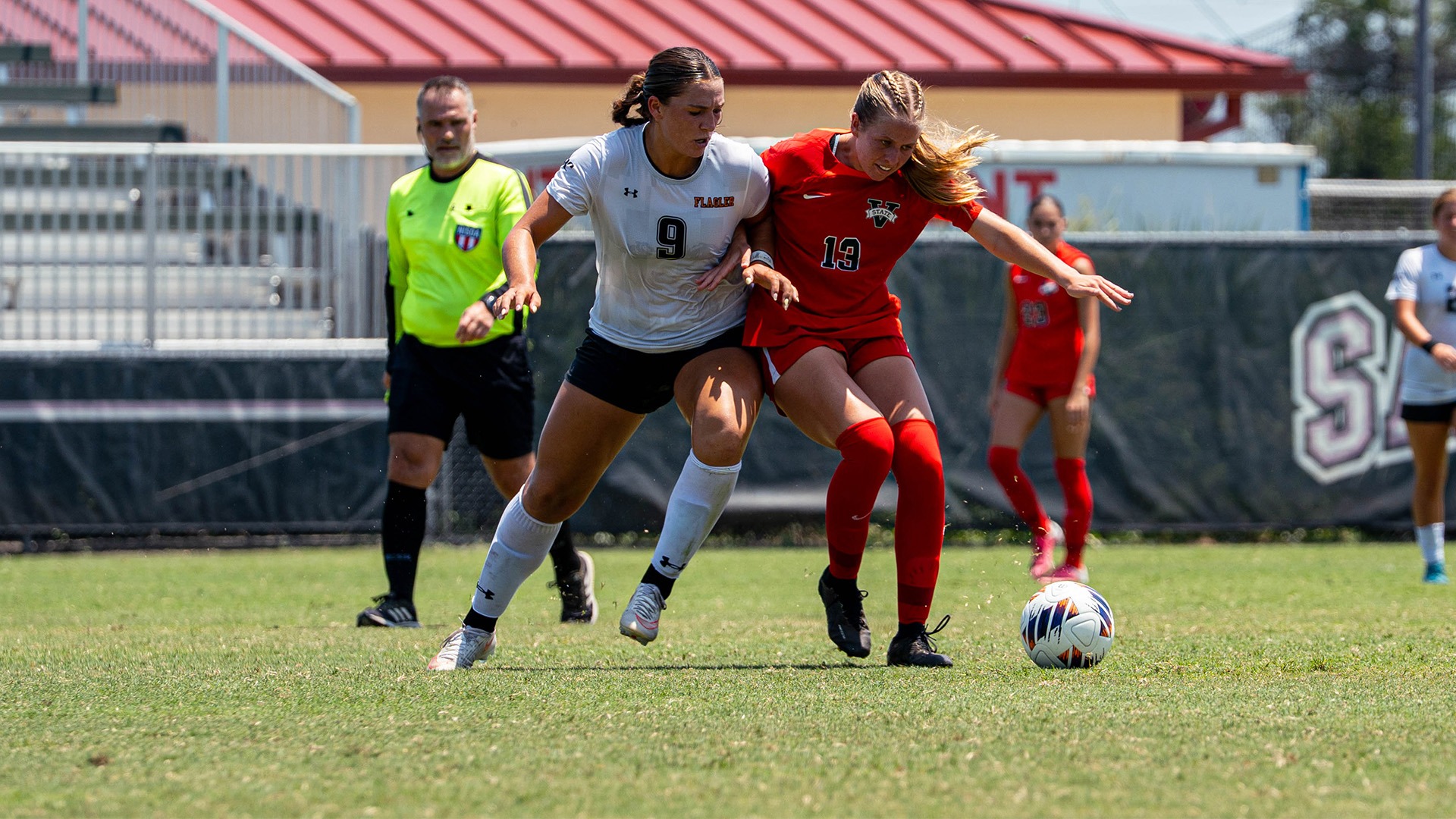 Brooke Rienecker battling Valdosta State for the ball