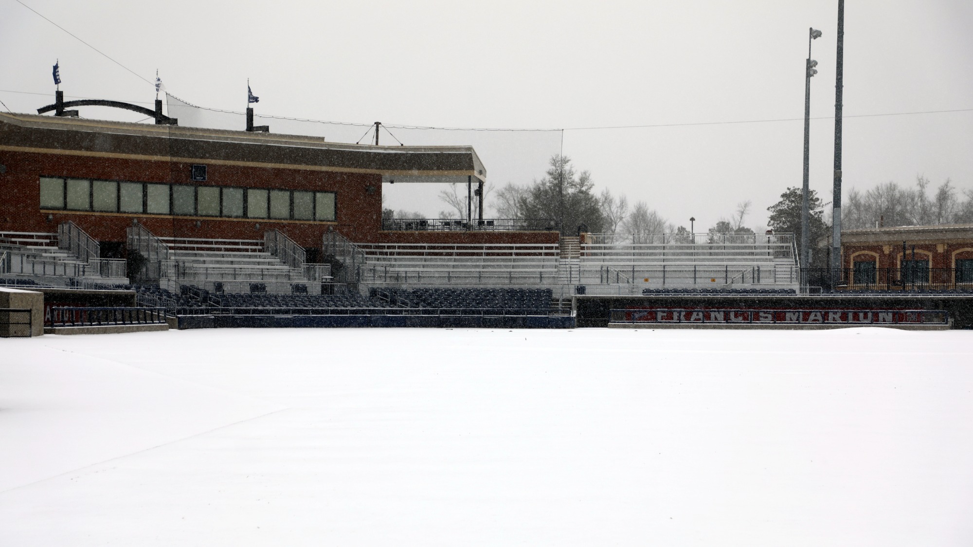 FMU Griffin Athletic Complex snow pictures from Saturday, Jan. 31, 2026