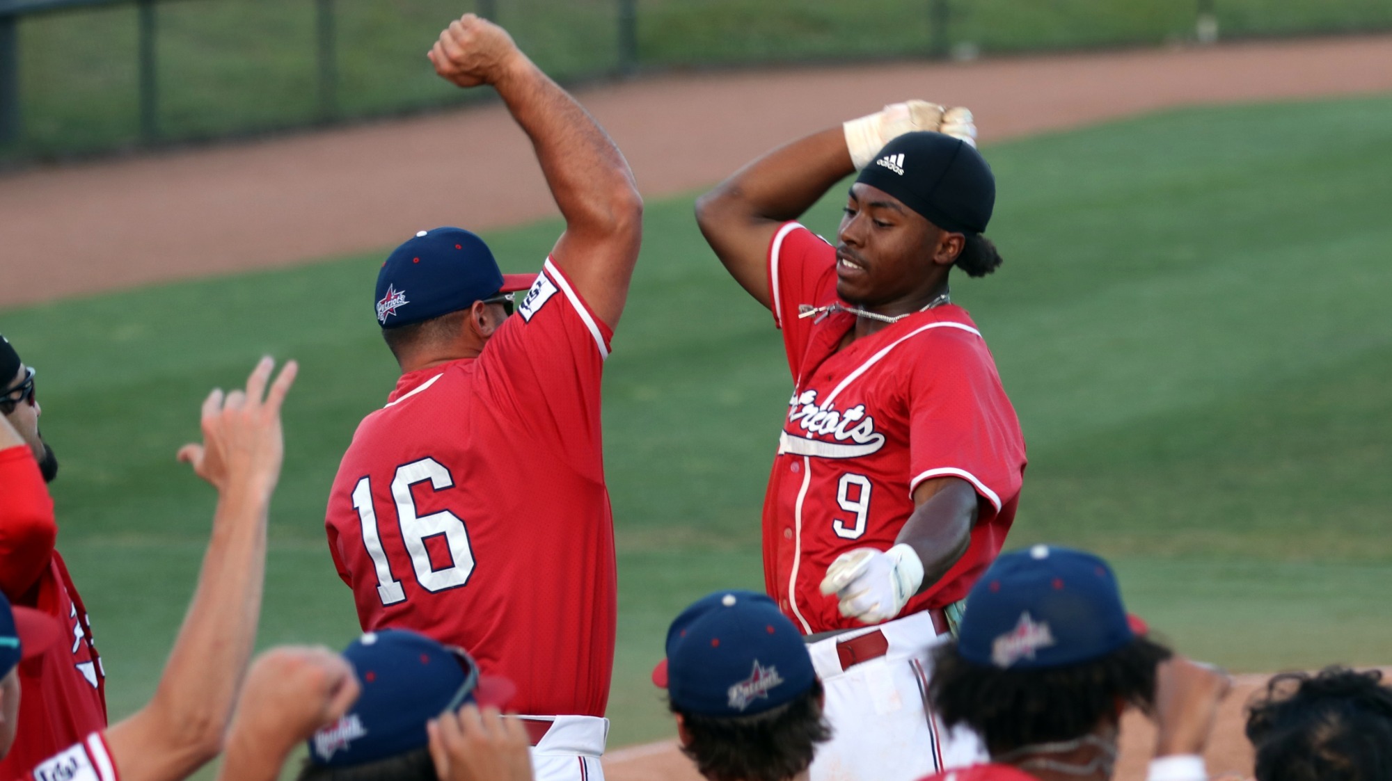 FMU Charlie Bussey III home run celebration IMG_5783