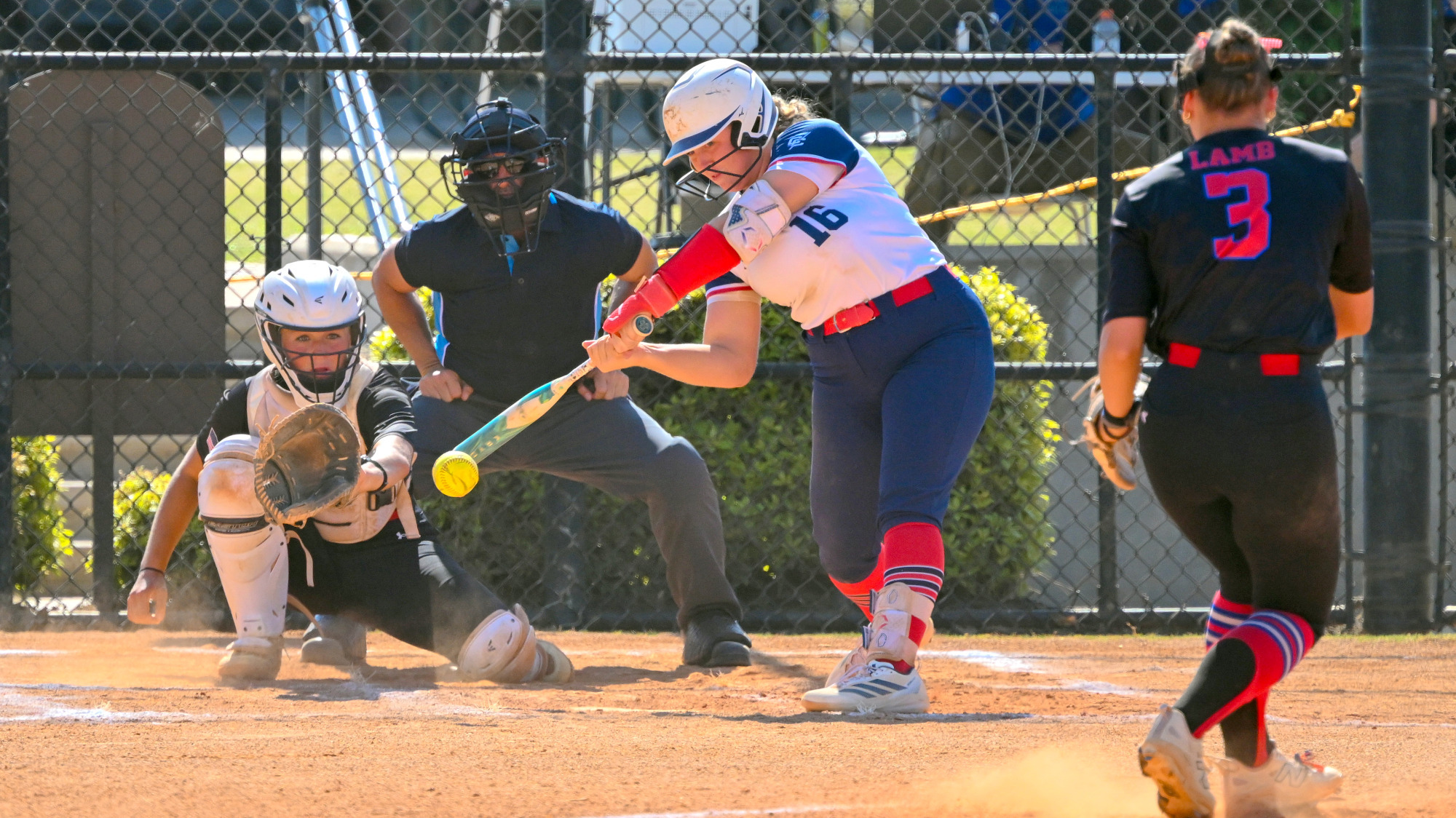 SB26 Jenna Walling at bat swings versus King University in the conference tournament